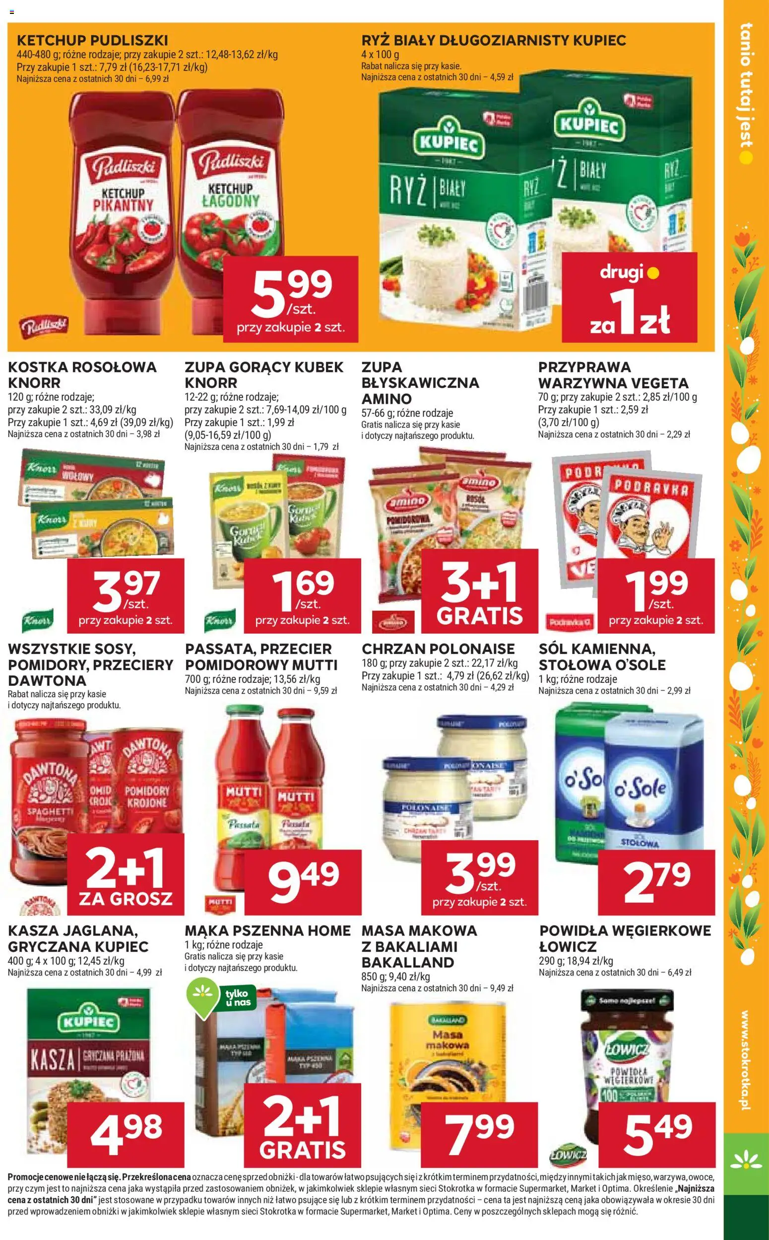 Stokrotka gazetka od 19.03.2026 | Strona: 25 | Produkty: Kasza, Stokrotka, Ketchup pudliszki, Ryż