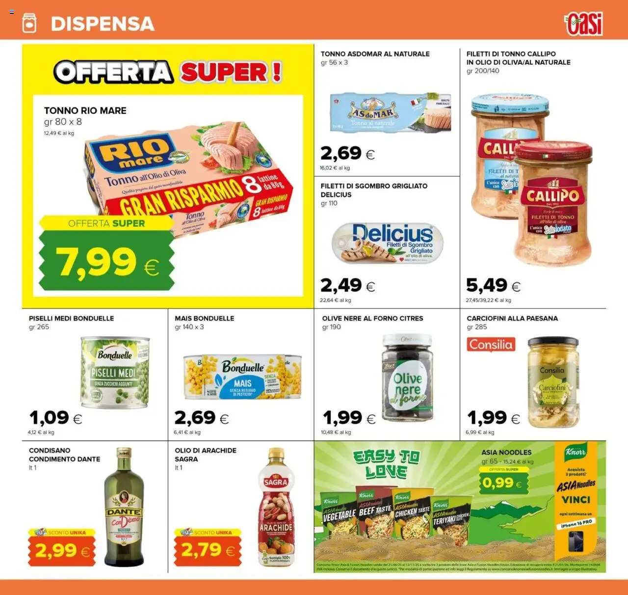 Volantino Oasi del 21.08.2025 | Pagina: 21 | Prodotti: Tonno, Tonno al naturale, Mais, Sgombro
