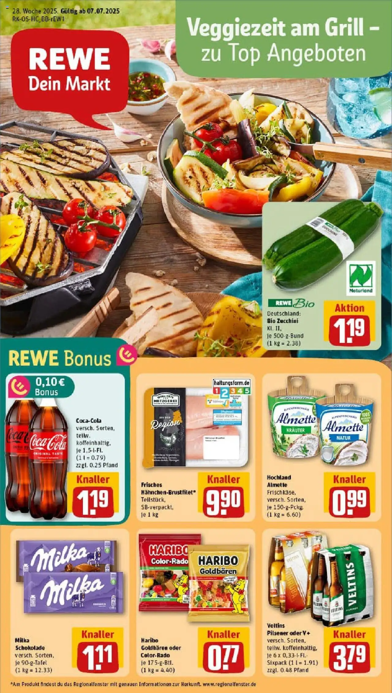 Rewe prospekt Halle (Saale)	 - gültig ab dem 06.07.2025 | Seite: 1 | Produkte: Top, Grill, Haribo, Milka
