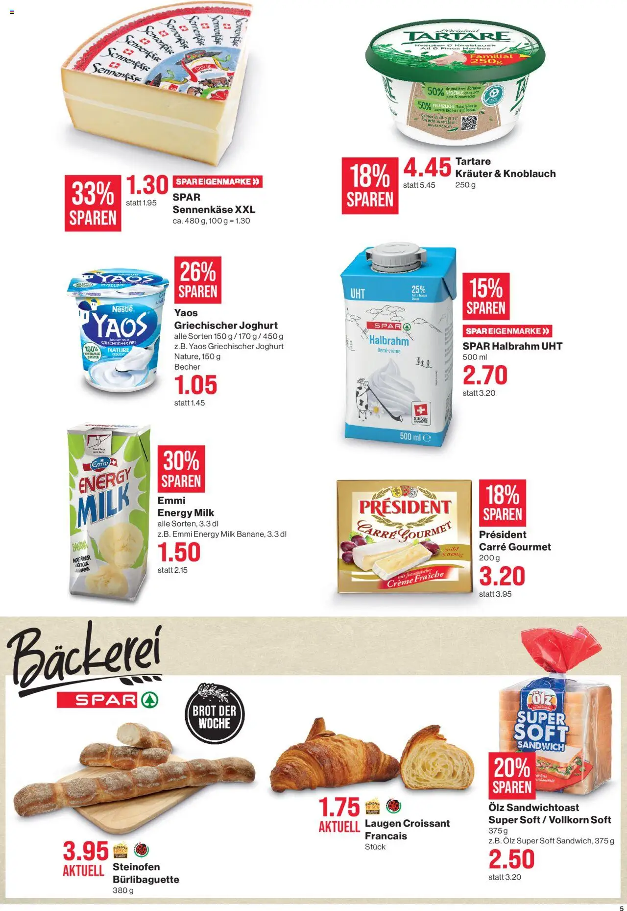 SPAR Aktionen ab 28.08.2025 | Seite: 5 | Produkte: Bäckerei, Joghurt, Knoblauch, Creme