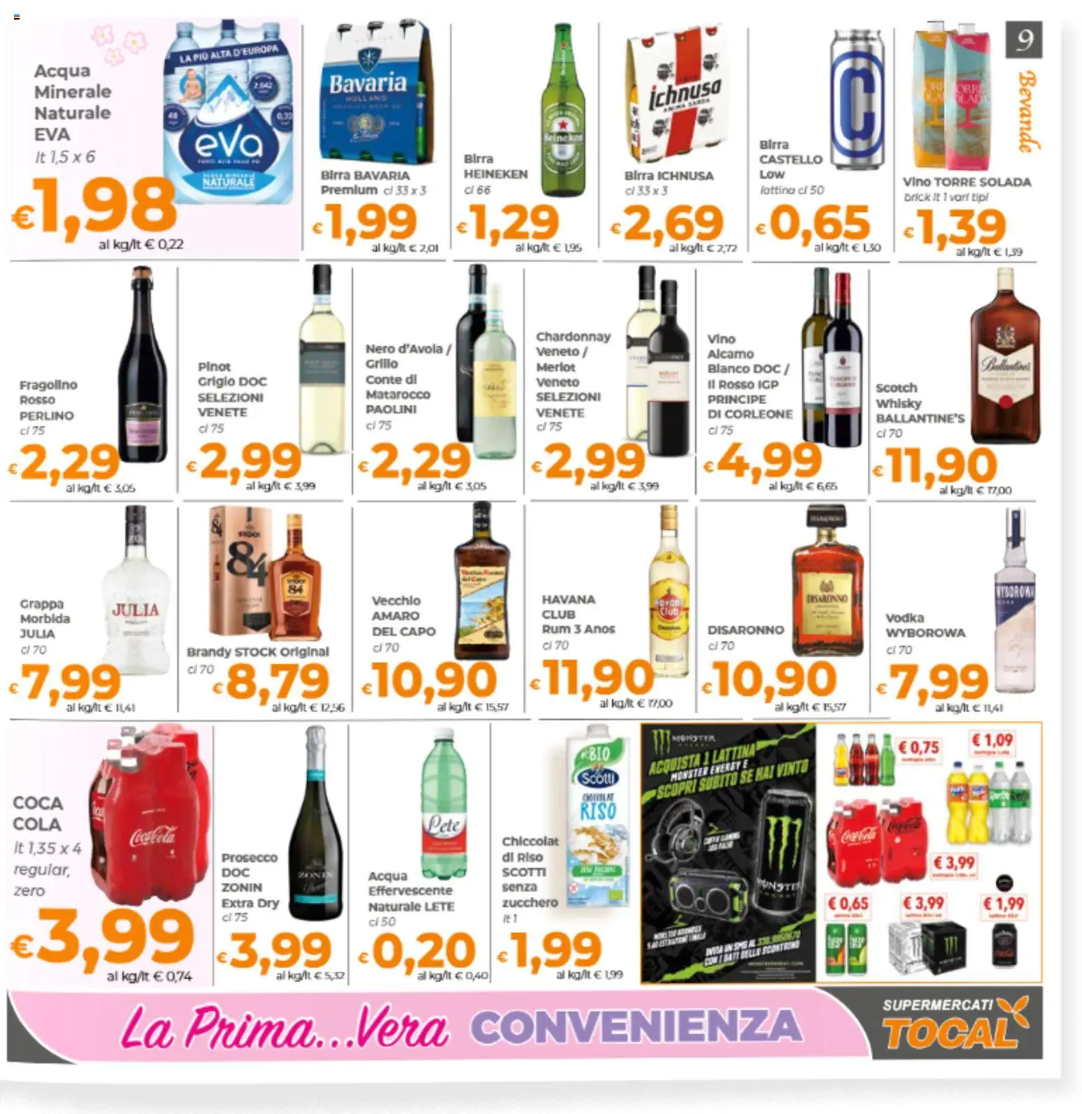 Volantino Tocal del 17.03.2026 | Pagina: 9 | Prodotti: Birra, Acqua, Heineken, Amaro