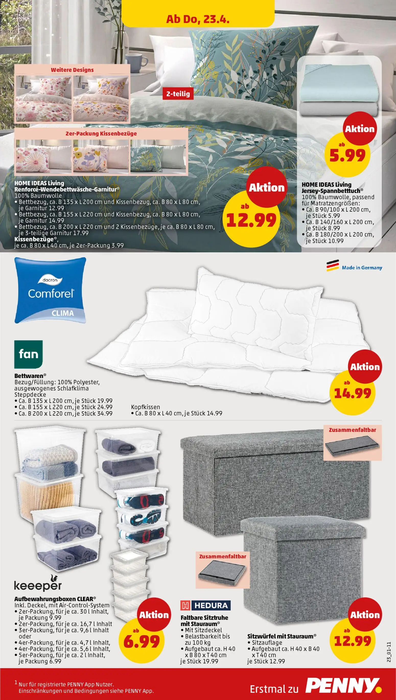 Penny Prospekt 	 – gültig ab 20.04.2026 | Seite: 29 | Produkte: Sitzwürfel, Kopfkissen