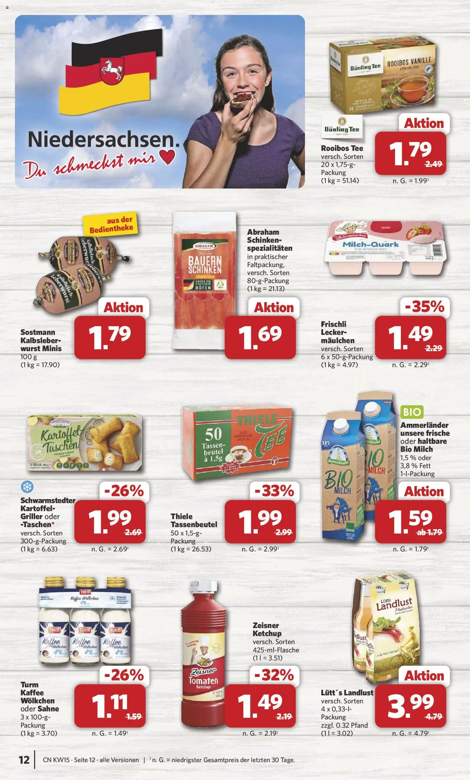 Combi Prospekt 	 – gültig ab 07.04.2026 | Seite: 12 | Produkte: Kaffee, Kalbsleber, Schinken, Rhabarber