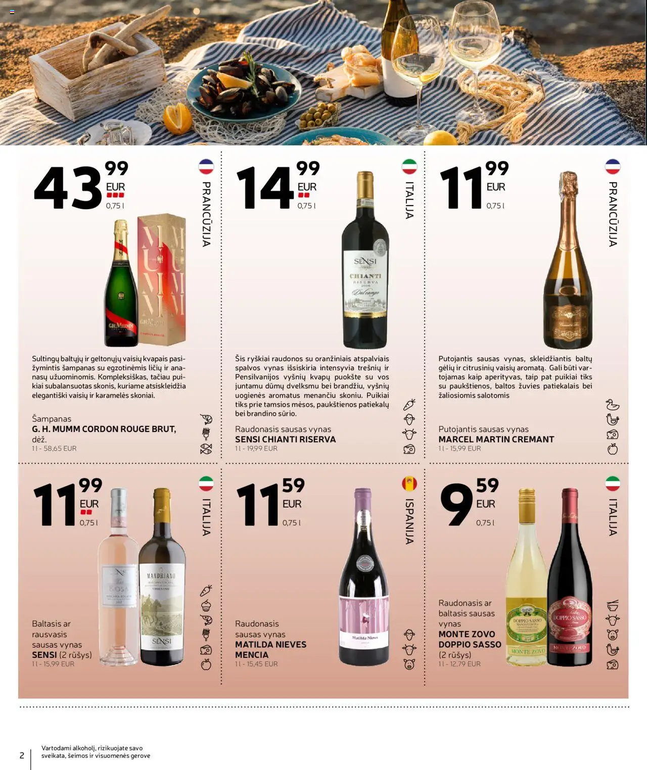Rimi leidinys - Alkoholinių gėrimų│galioja nuo 12.08.2025 | Puslapis: 2 | Prekių: Vynas