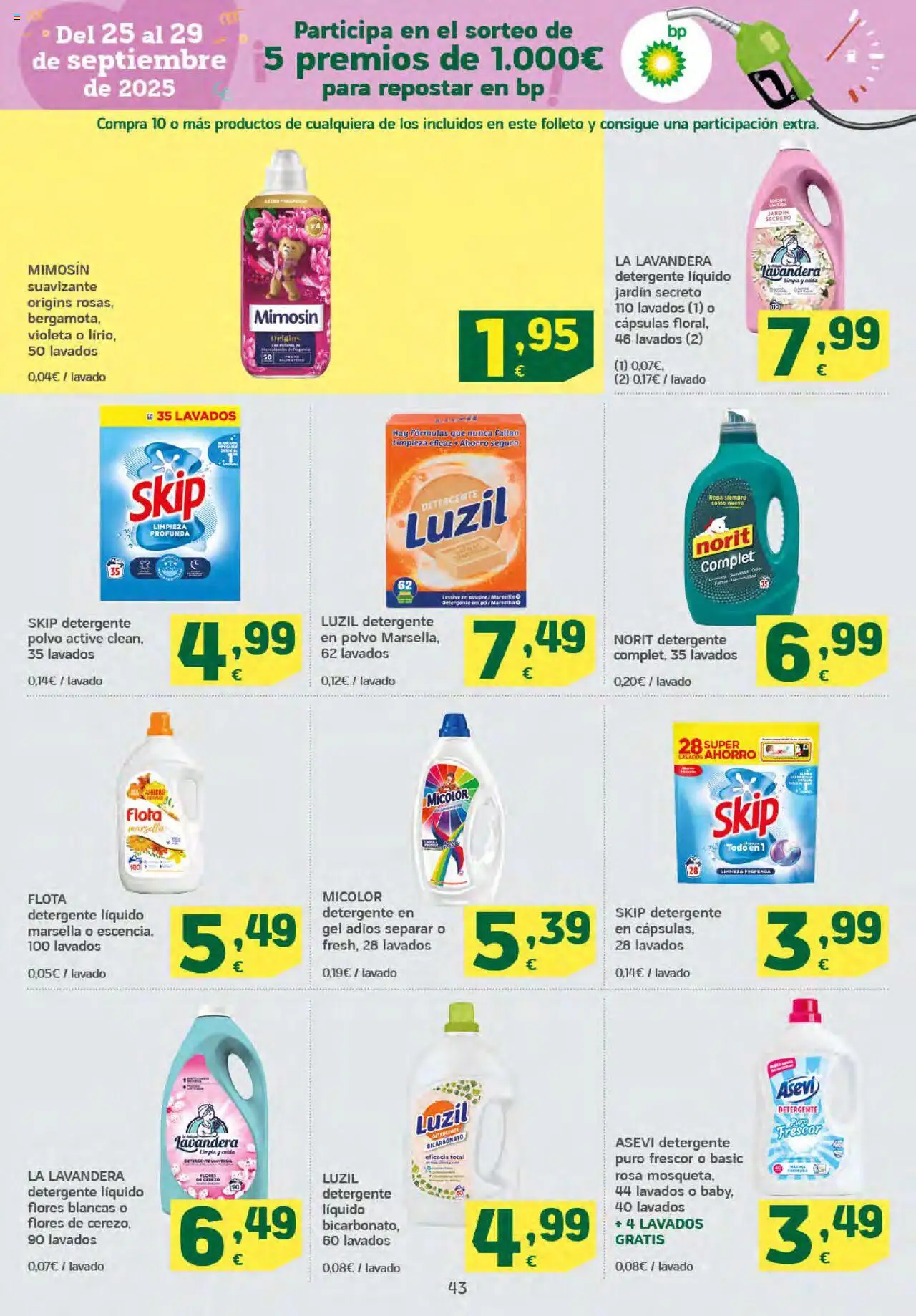 HiperDino folleto │ válido desde el 25.09.2025 | Página: 43 | Productos: Polvo, Detergente, Detergente líquido, Suavizante
