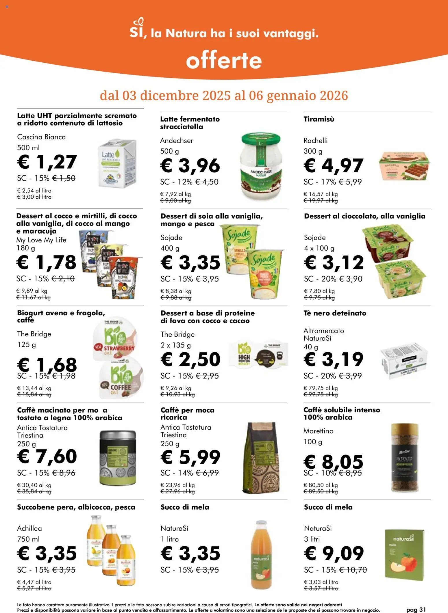 Volantino Natura Sì del 03.12.2025 | Pagina: 31