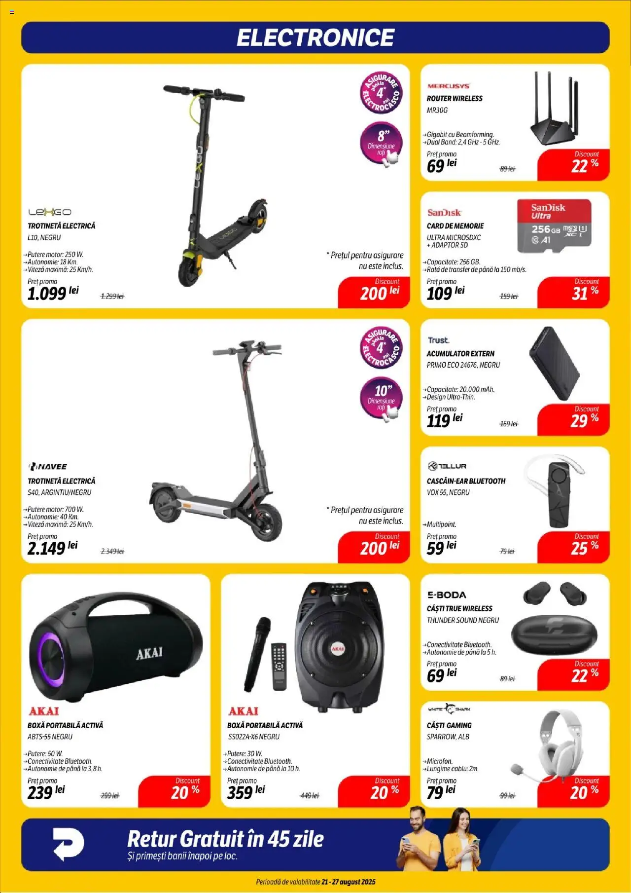 Catalog Flanco – valabil de la 21.08.2025 | Pagină: 12 | Produse: Memorie, Trotinetă electrică, Cablu, Boxă portabilă