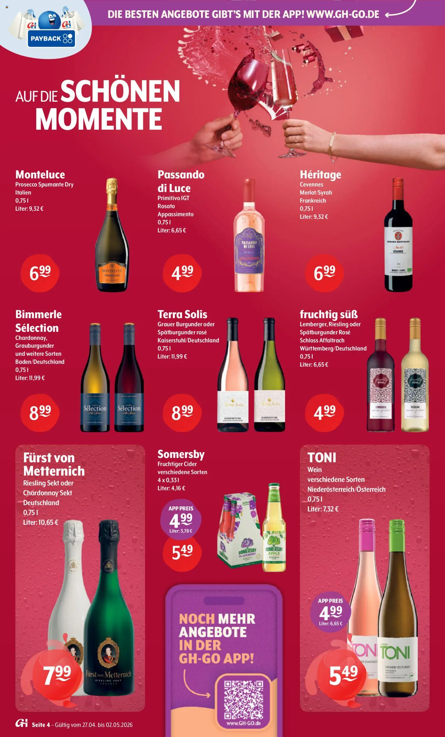 Getränke Hoffmann Prospekt 	 – gültig ab 27.04.2026 | Seite: 4 | Produkte: Sekt, Apple, Prosecco, Wein