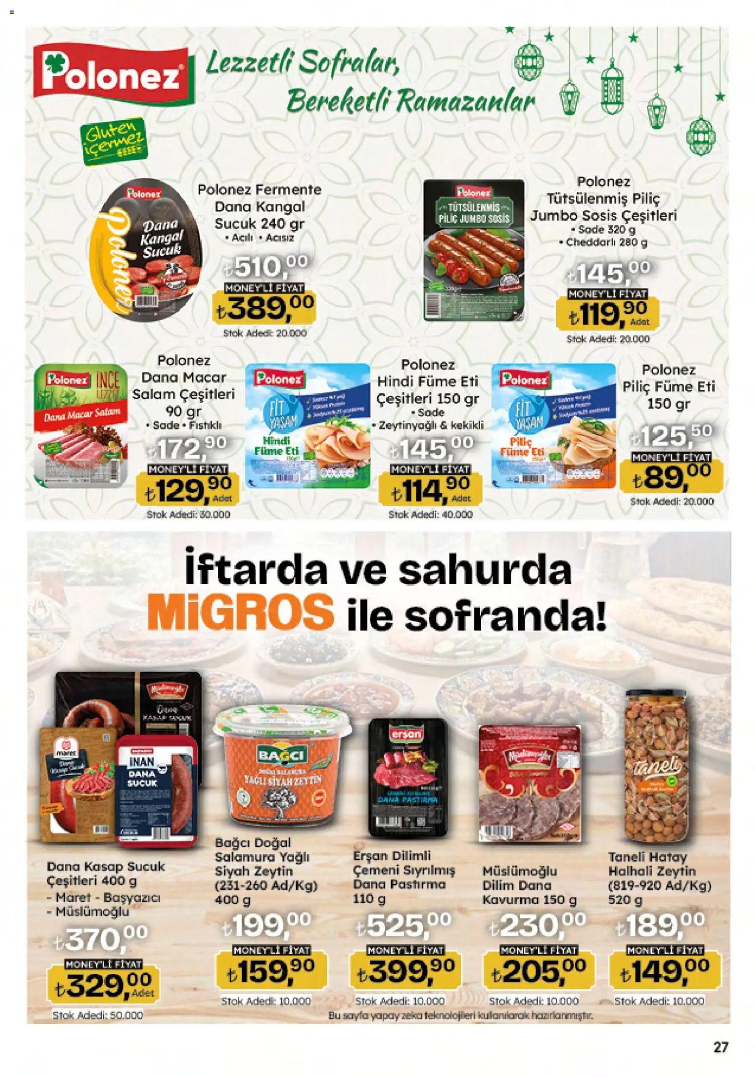 Migros Katalog - 5M Migroskop Dijital - 05.02.2026 tarihinden itibaren geçerlidir | Sayfa: 27 | Ürünler: Sosis, Zeytin, Hindi füme, Sucuk