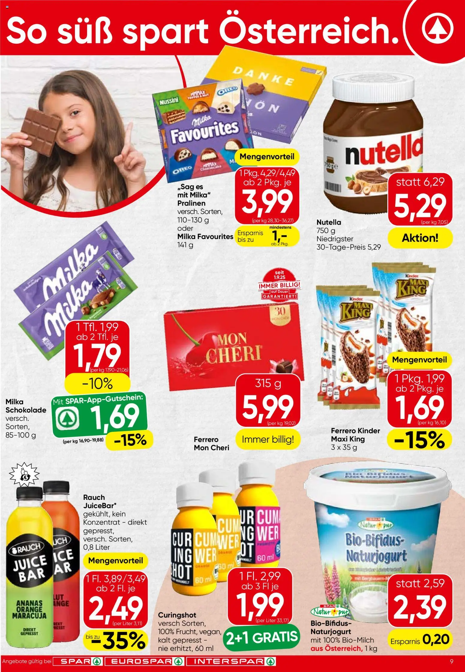 Spar Flugblatt - Oberösterreich gültig ab 20.11.2025 | Seite: 9 | Produkte: Schokolade, Ananas