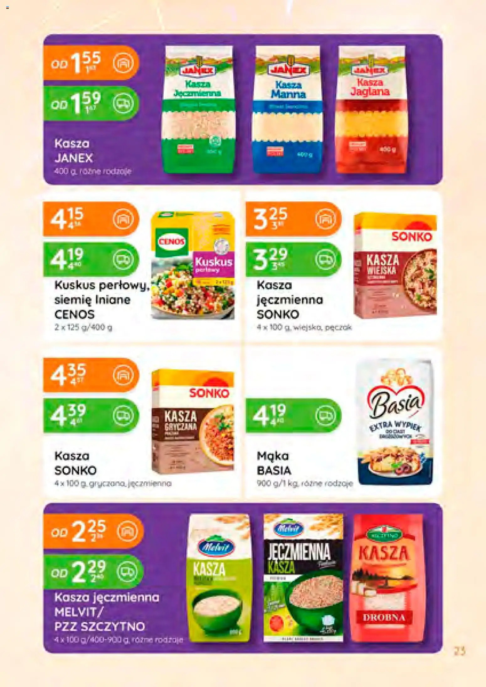 Eurocash Gazetka od 08.01.2026 | Strona: 23 | Produkty: Kasza, Kasza jęczmienna, Kasza manna