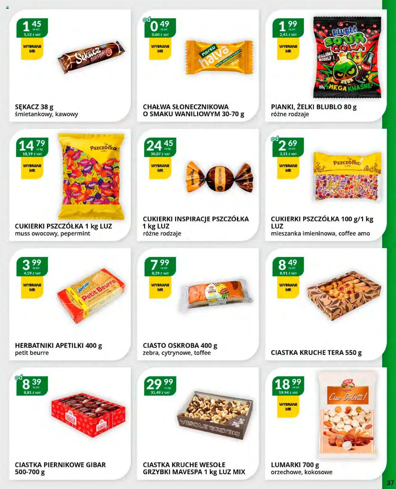 Eurocash Gazetka od 20.10.2025 | Strona: 37 | Produkty: Ciasto, Herbatniki, Żelki, Brownie