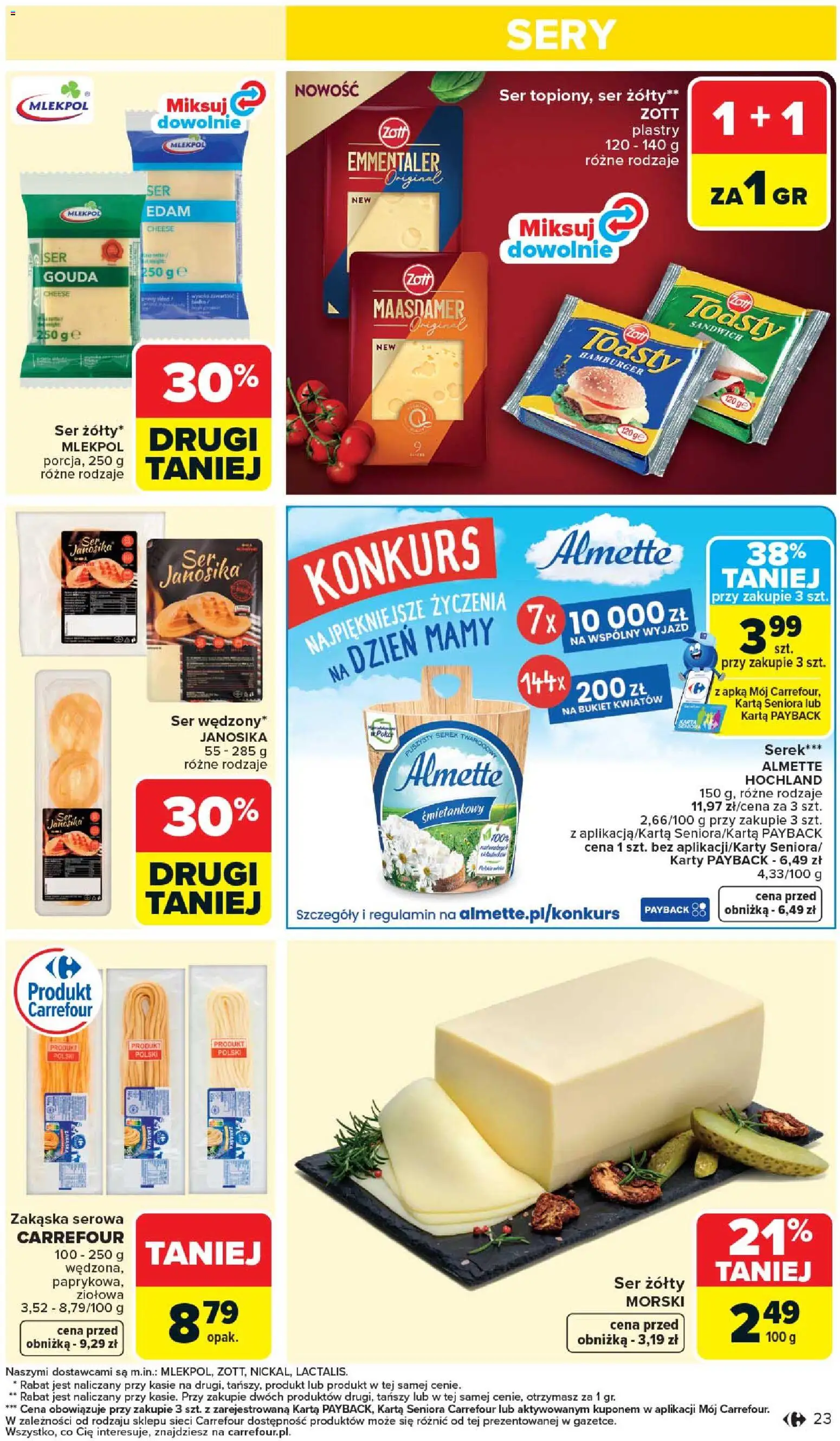 Carrefour gazetka od 20.04.2026 | Strona: 25 | Produkty: Ser żółty, Karta, Hamburger, Sery