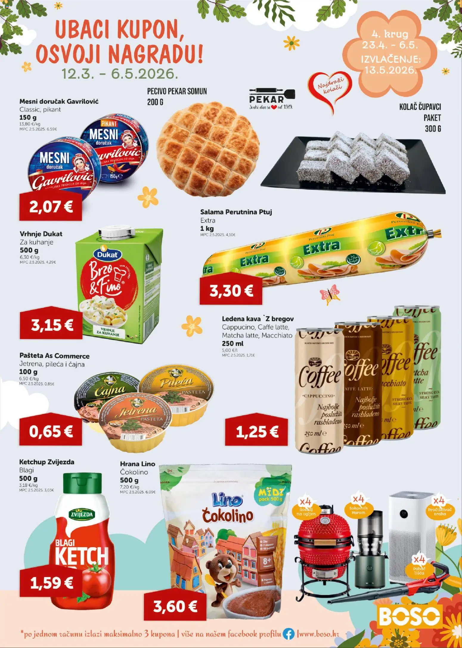 Boso katalog | vrijedi od 23.04.2026 | Stranica: 13 | Proizvodi: Salama, Mesni doručak, Ledena kava, Pecivo