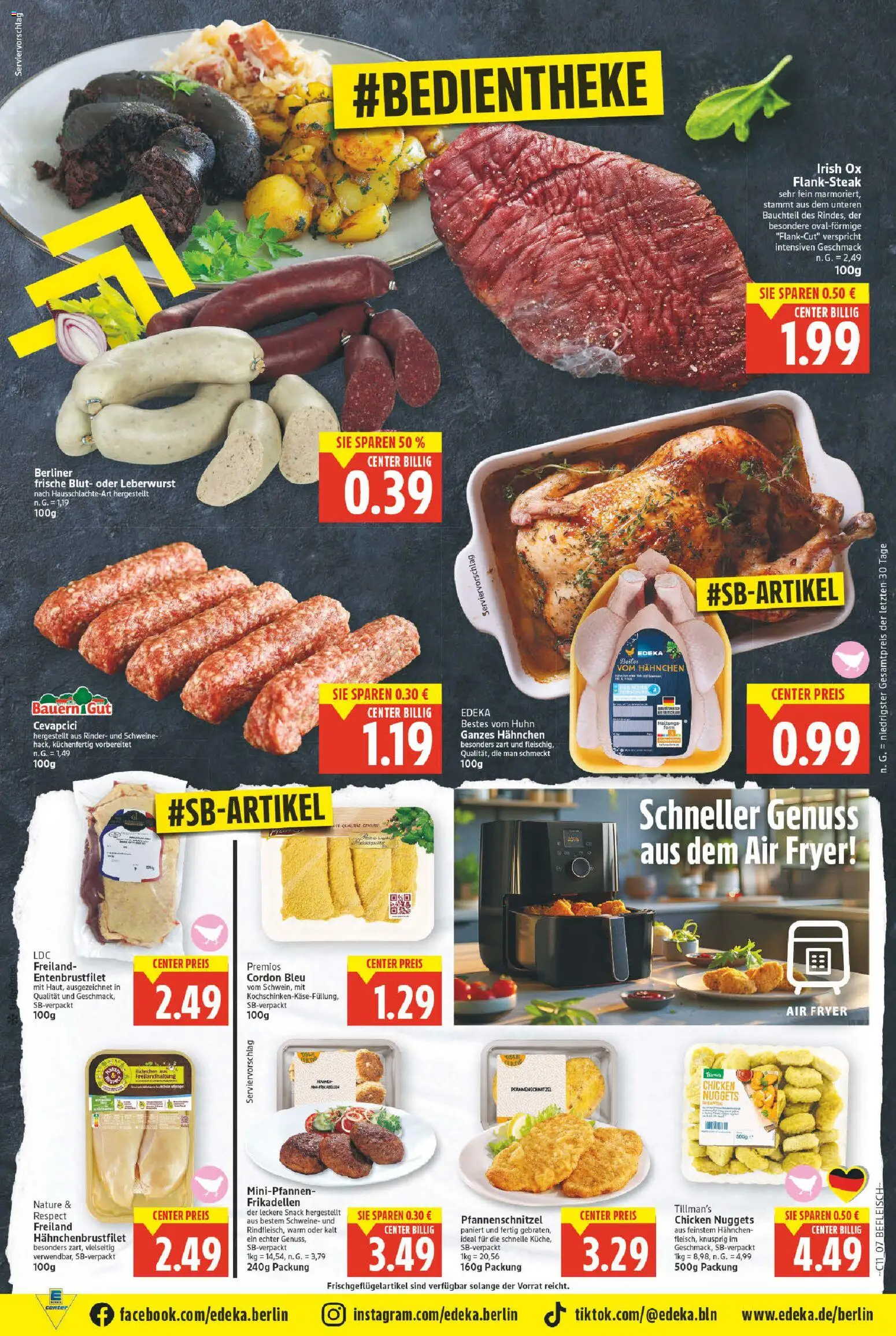 E center Prospekt 	 – gültig ab 09.03.2026 | Seite: 7 | Produkte: Berliner, Hahnchen, Cevapcici