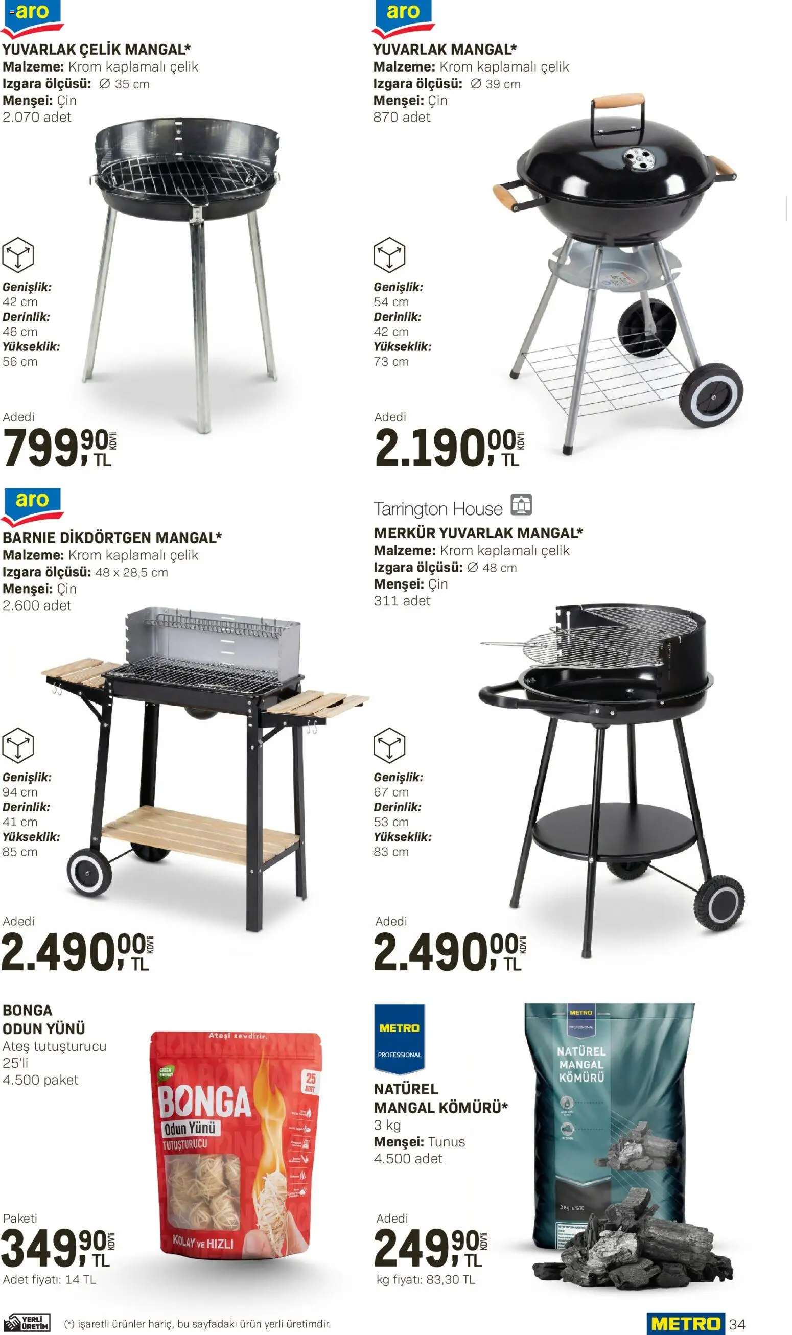 Metro - Açık Hava Çözümleri - 10.04.2026 tarihinden itibaren geçerlidir | Sayfa: 34 | Ürünler: Cin, Izgara