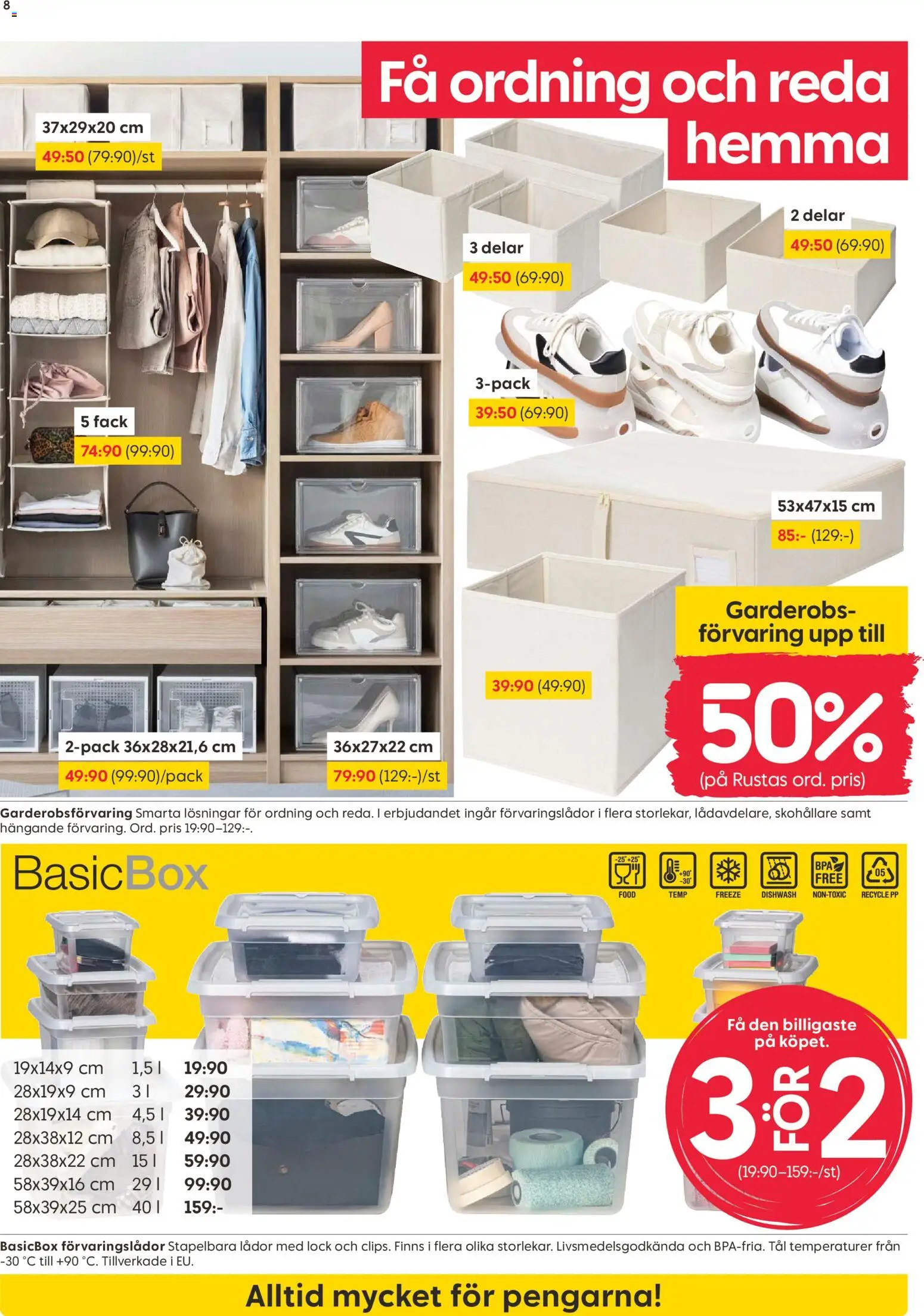 Rusta reklamblad aktuell från 19.01.2026 | Sida: 8 | Produkter: Förvaringslådor