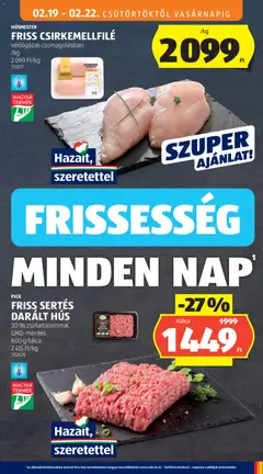FRISS SERTÉS DARÁLT HÚS, 30 % zsírtartalommal, GMO-mentes, 600 g/tálca - amely érvényes a következő dátumtól: 19.02.2026 | Oldal: 9 | Termékek: Darált hús, Hús, Pick