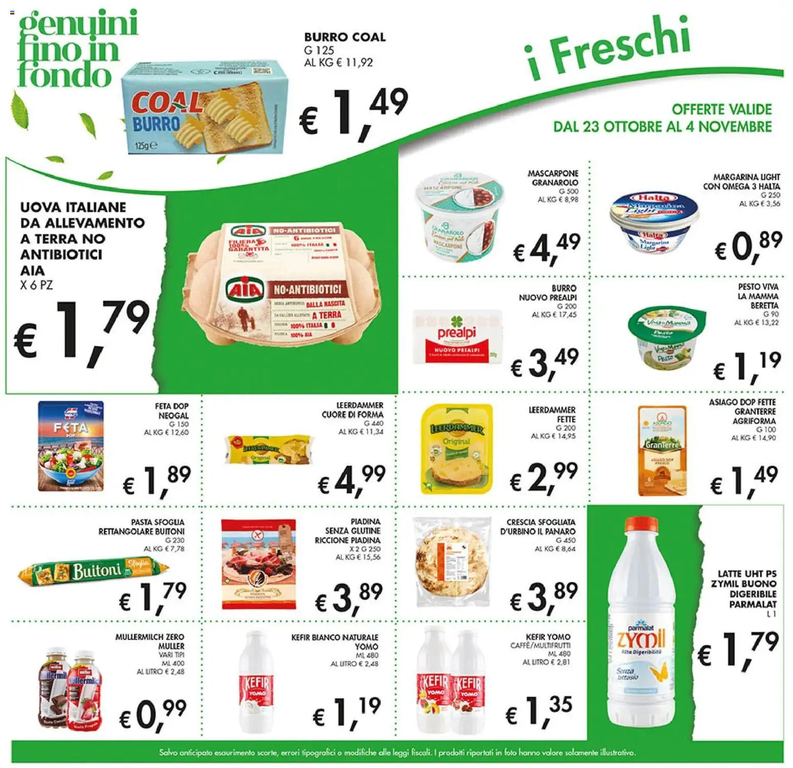 Volantino Coal del 23.10.2025 | Pagina: 9 | Prodotti: Pasta sfoglia, Piadina, Margarina, Mascarpone