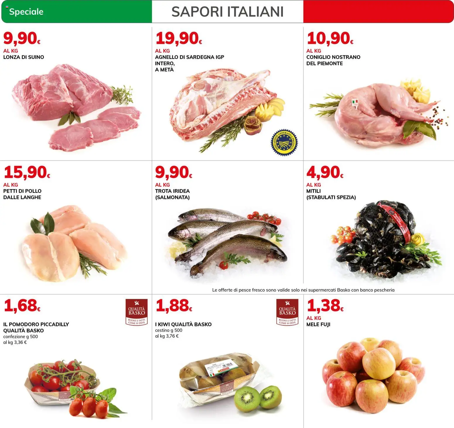 Volantino Basko del 03.03.2026 | Pagina: 3 | Prodotti: Mele, Trota, Suino, Cestino