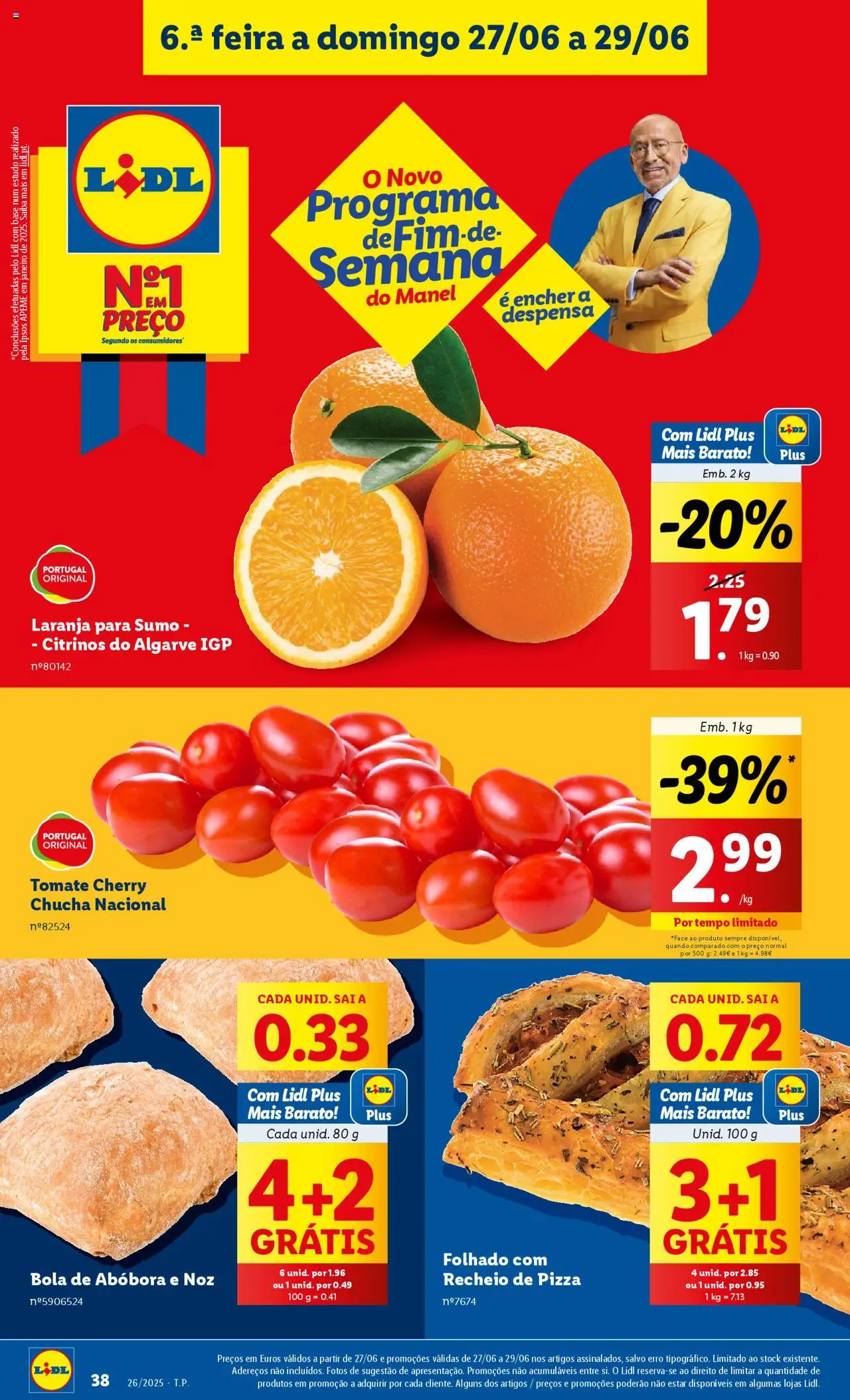 Lidl folheto │ válido de 23.06.2025 | Página: 38 | Produtos: Base, Pizza, Abóbora, Tomate