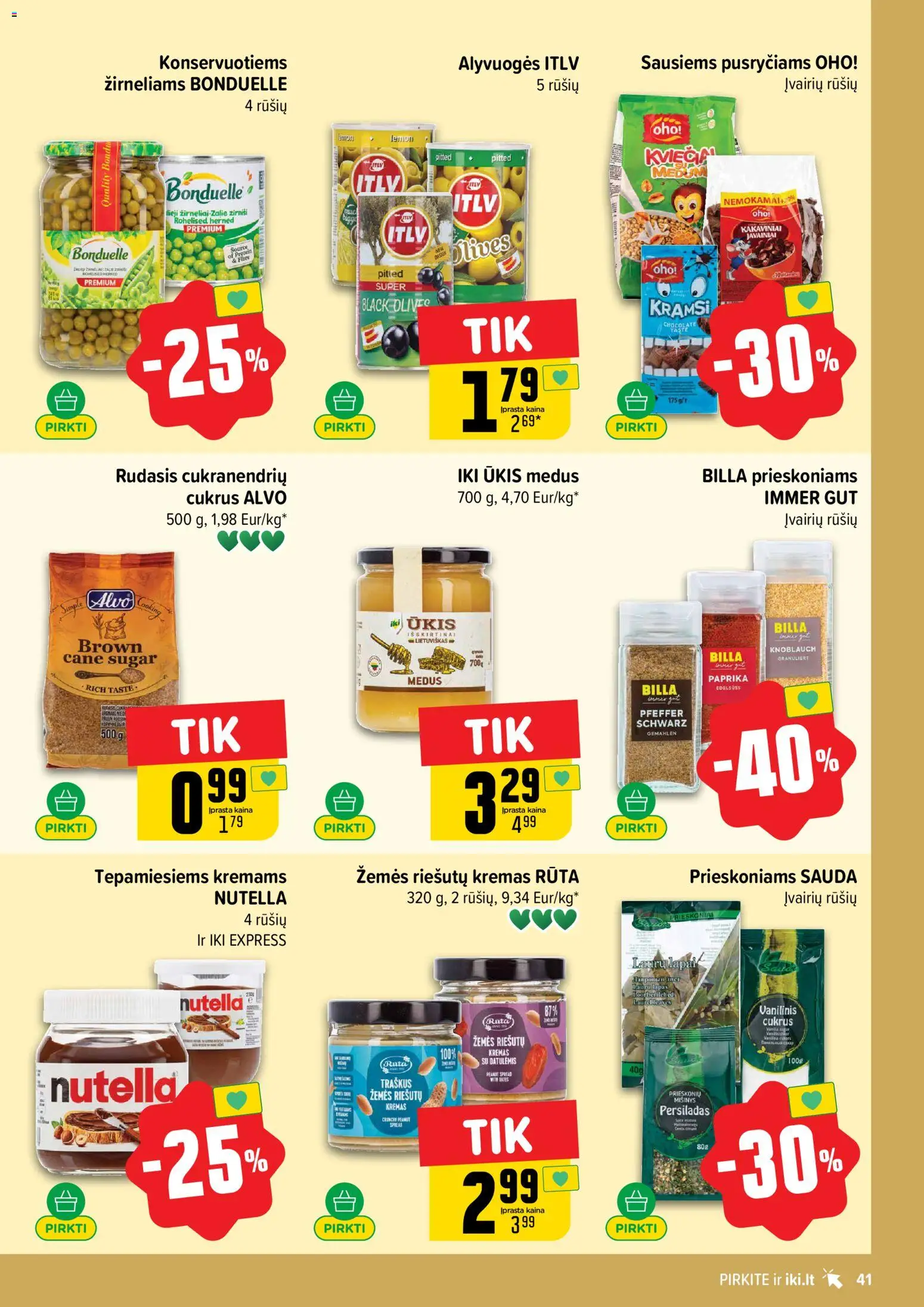 IKI akcijos nuo 20.04.2026 | Puslapis: 41 | Prekių: Paprika, Kremas, Cukrus, Žirneliai