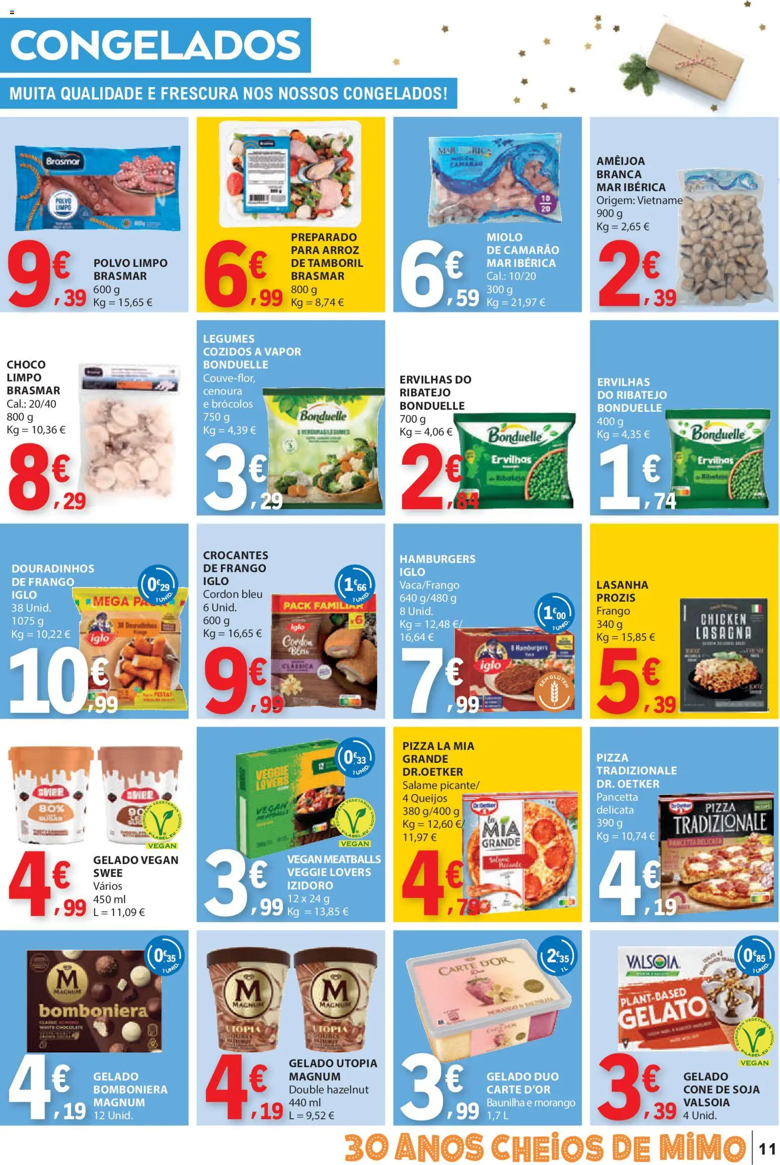 E.Leclerc folheto │ válido de 04.12.2025 | Página: 11 | Produtos: Soja, Pizza, Pá, Cenoura