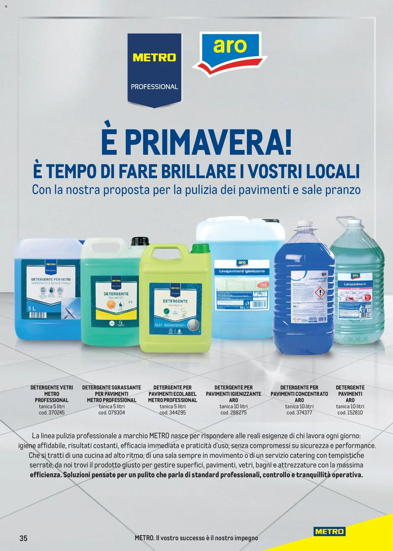 Volantino Metro del 16.04.2026 | Pagina: 35 | Prodotti: Detergente, Sale, Tanica