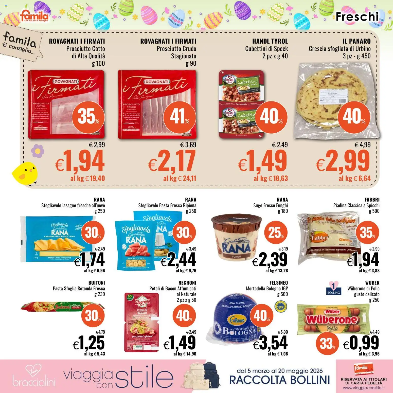 Volantino Famila del 26.03.2026 | Pagina: 12 | Prodotti: Pasta, Funghi, Mortadella, Sugo