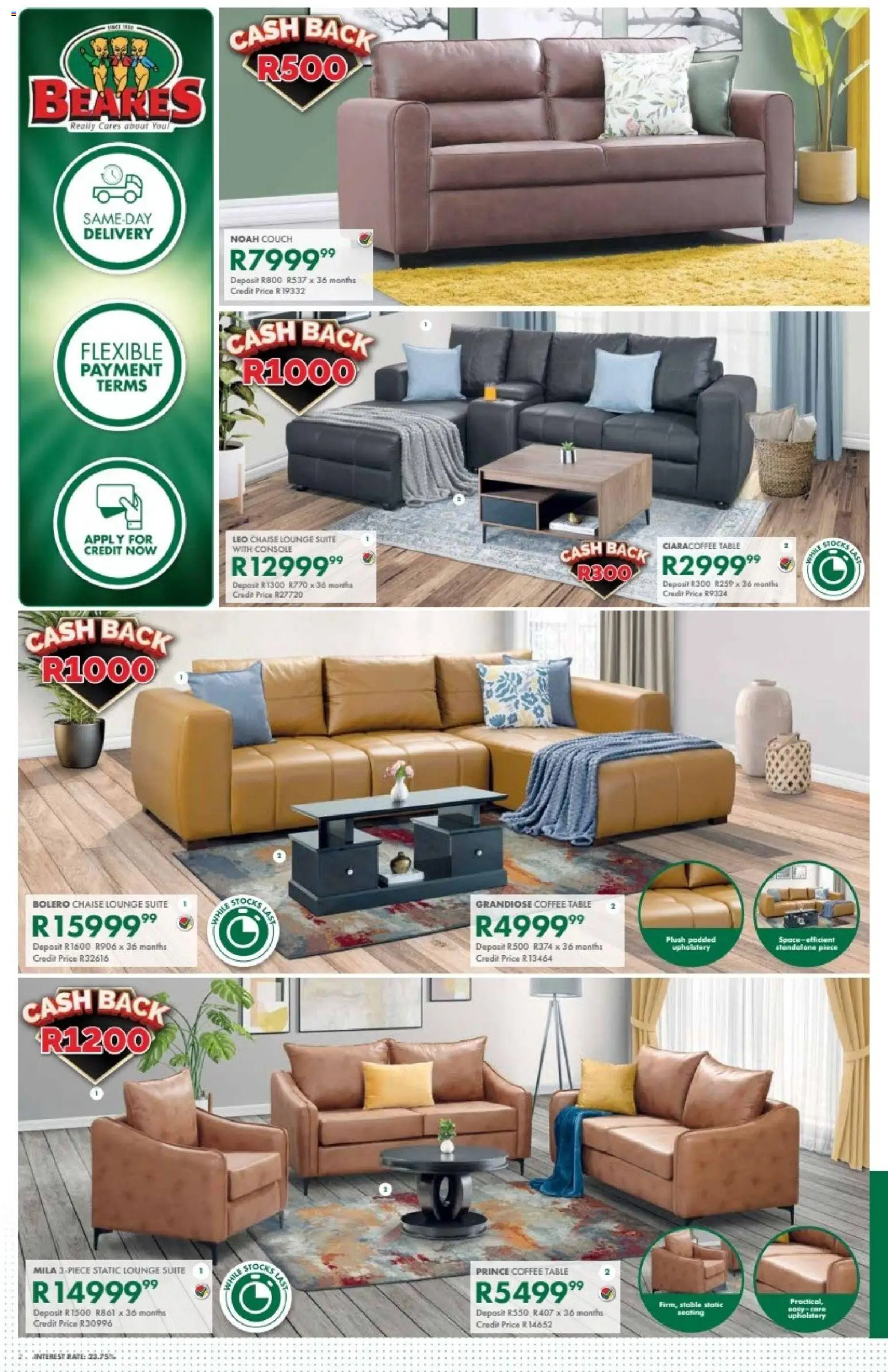 New Beares catalogue – valid from 13.04.2026 | Page: 2 | Products: Couch, Coffee table, Table, Chaise