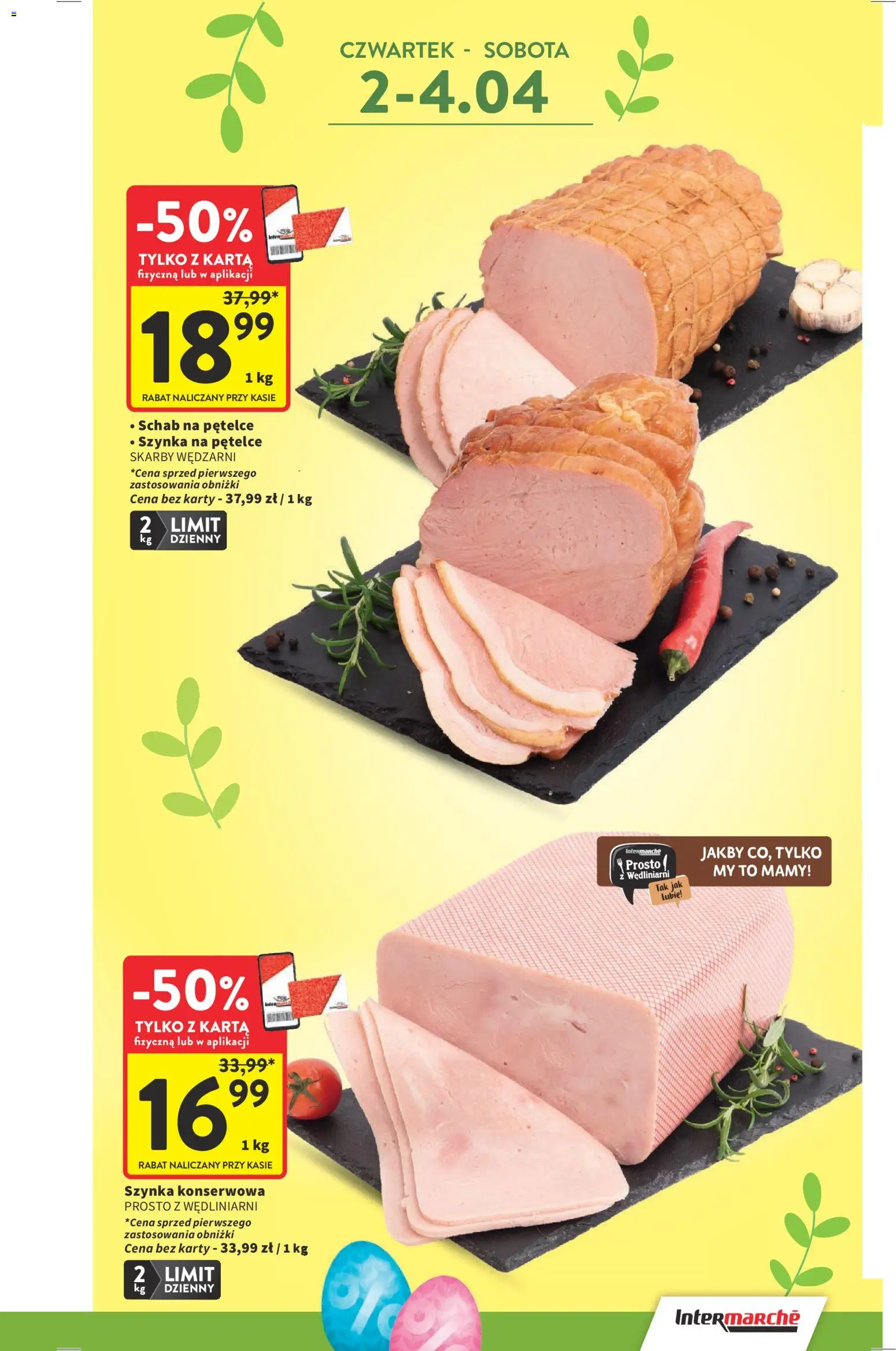 Intermarche gazetka od 31.03.2026 | Strona: 3 | Produkty: Karta, Schab, Szynka
