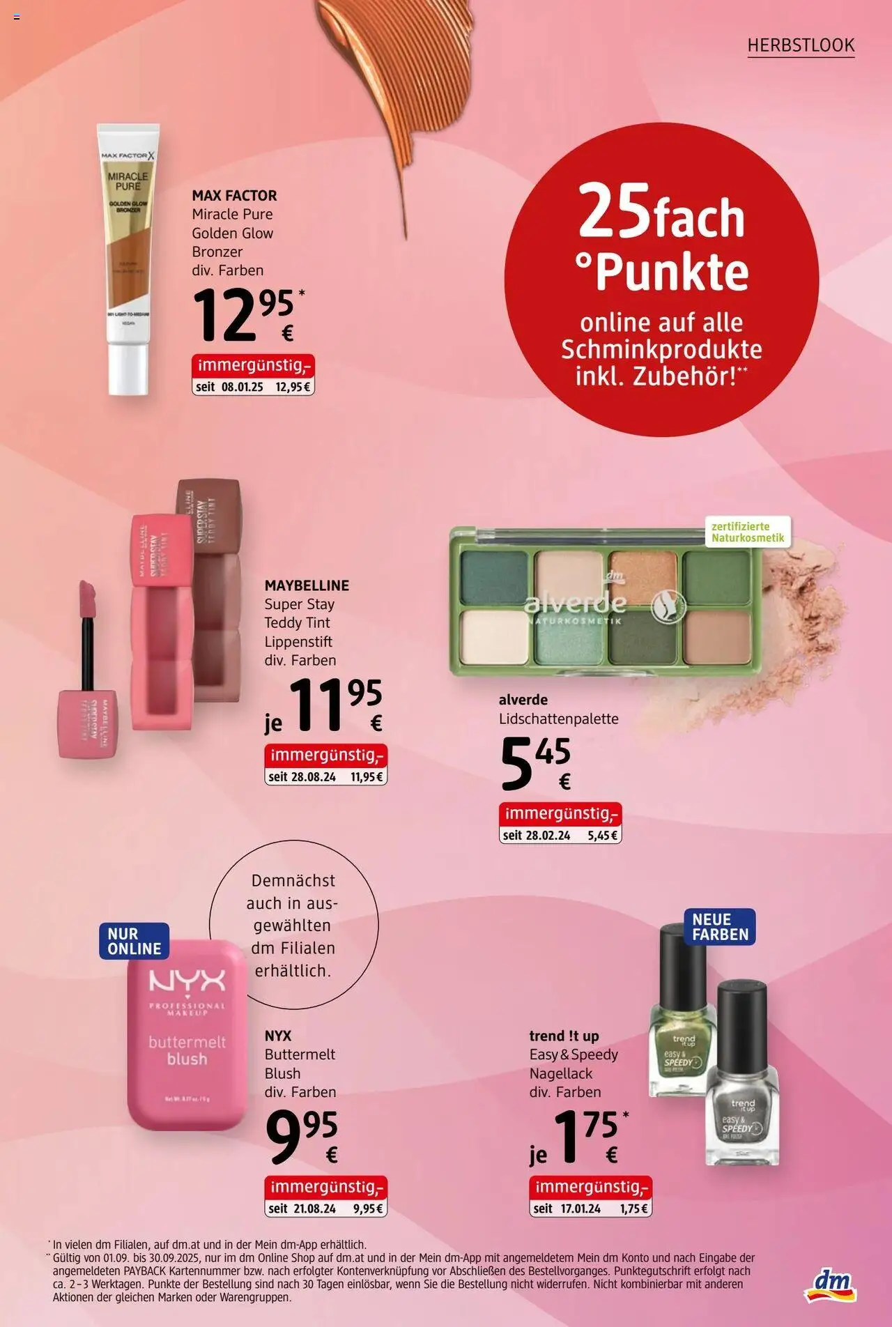 dm drogerie Journal Septembert 2025 gültig ab 09.09.2025 | Seite: 13 | Produkte: Bronzer, Lippenstift, Nagellack