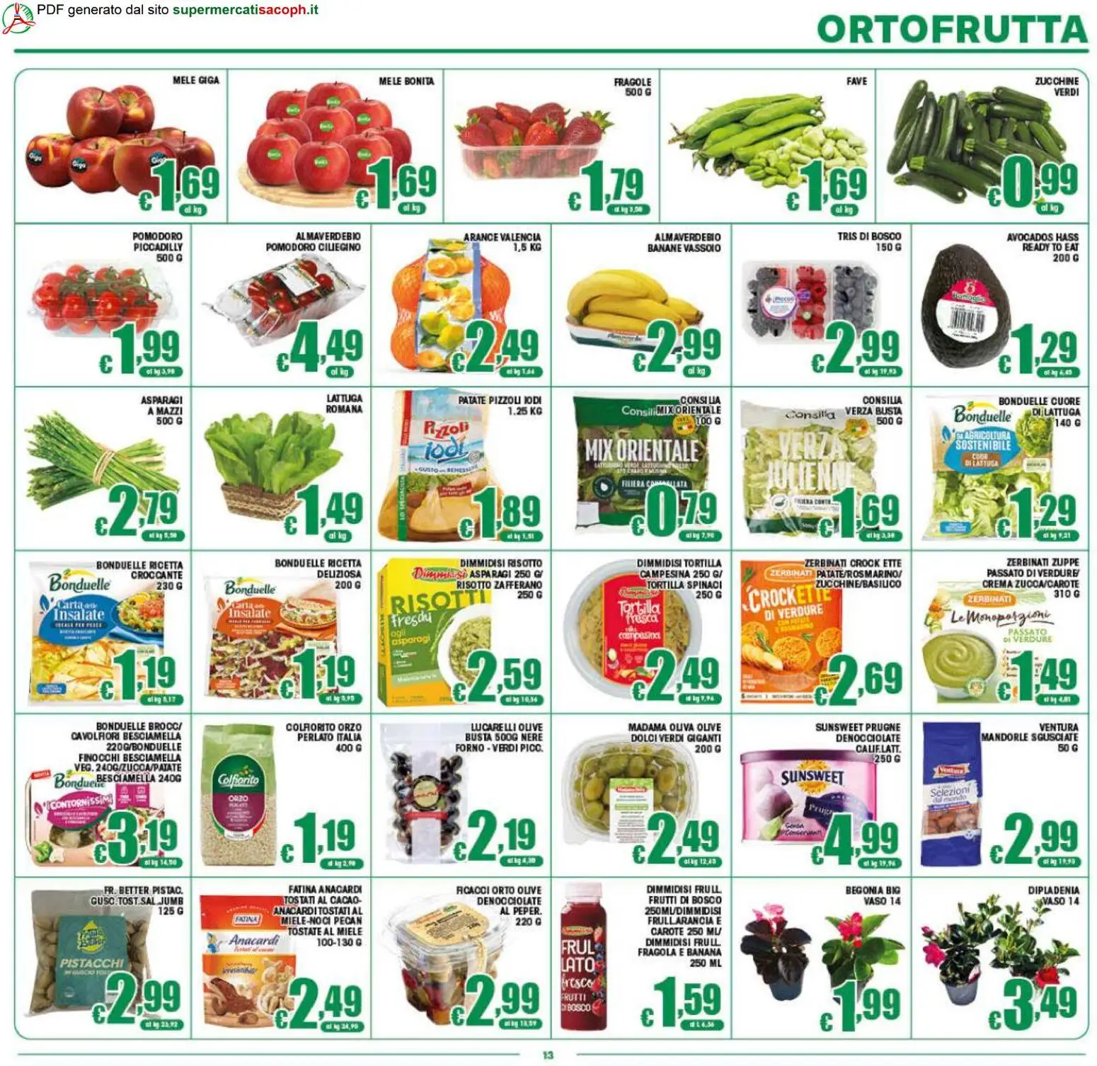 Volantino Sacoph del 29.04.2026 | Pagina: 13 | Prodotti: Verdure, Pomodoro, Mandorle, Lattuga