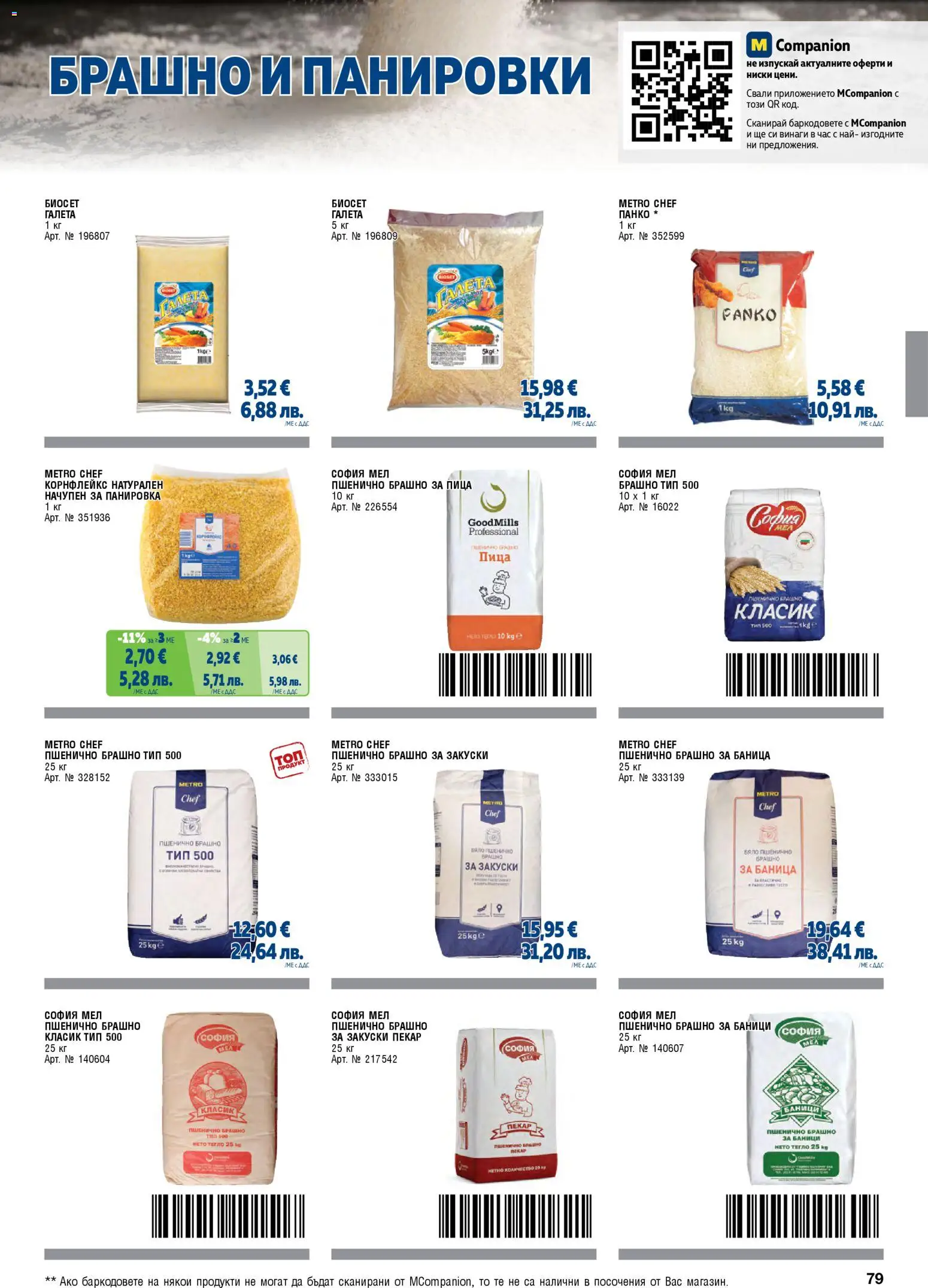 {H1} | Страница: 79 | Продукти: Пица, Баница, Корнфлейкс, Брашно