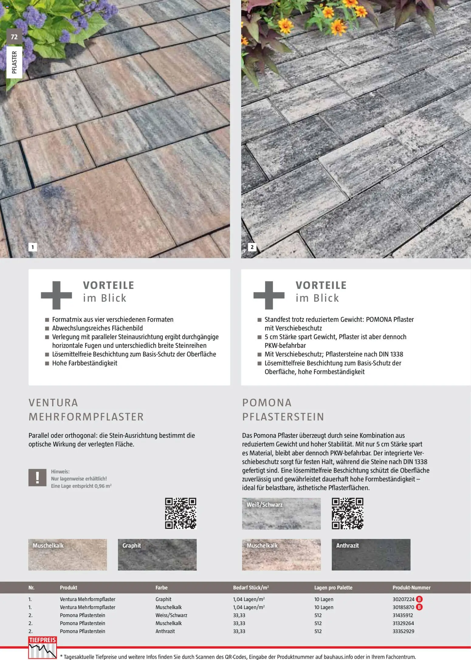 Bauhaus Gartenbaumaterialien gültig ab 01.04.2026 | Seite: 72 | Produkte: Gewicht