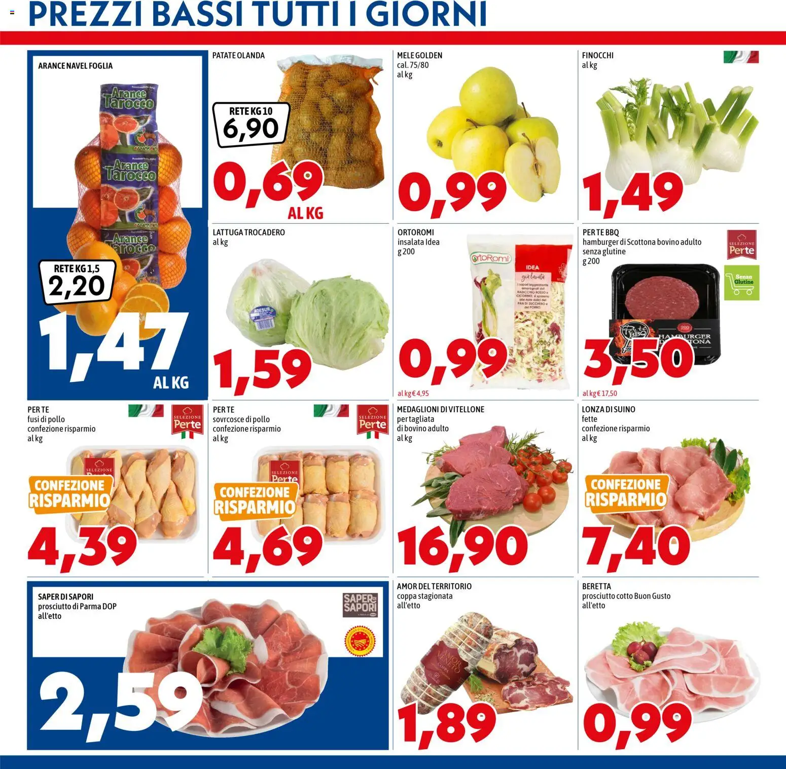 Volantino Mega del 02.01.2026 | Pagina: 3 | Prodotti: Bovino, Prosciutto di Parma, Prosciutto Cotto, Suino