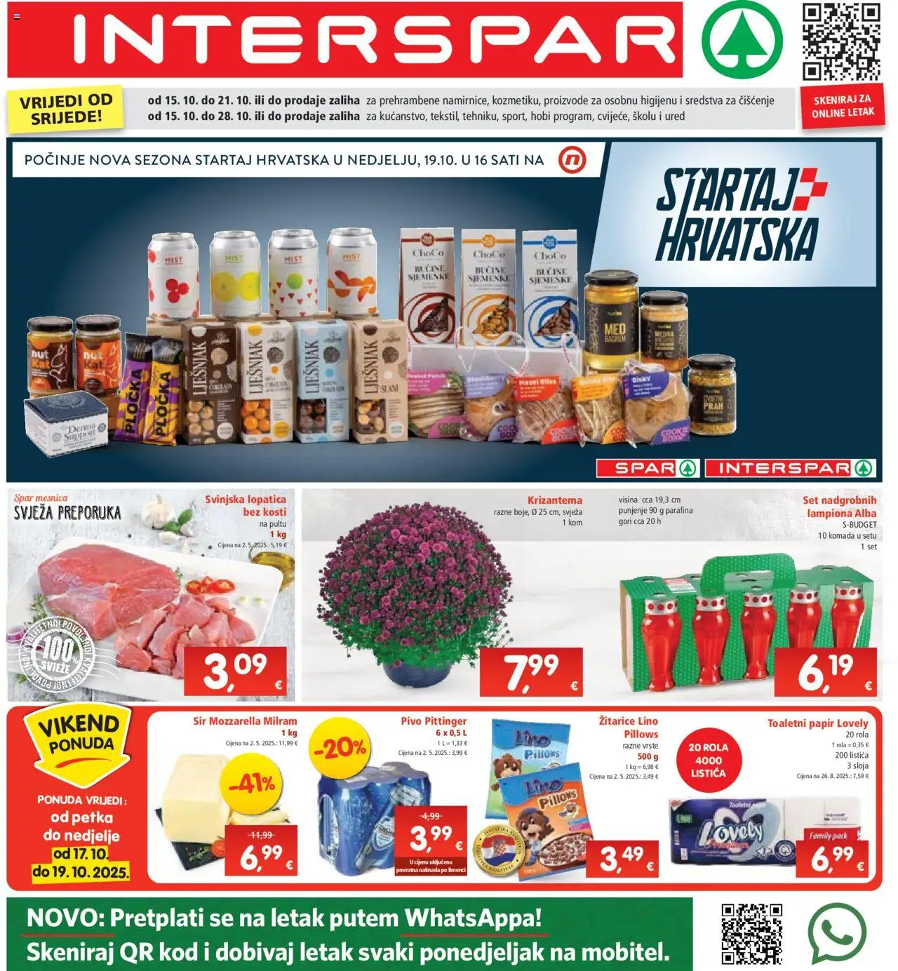 Interspar katalog | vrijedi od 15.10.2025 | Stranica: 1 | Proizvodi: Mozzarella, Lješnjak, Lopatica, Sjemenke