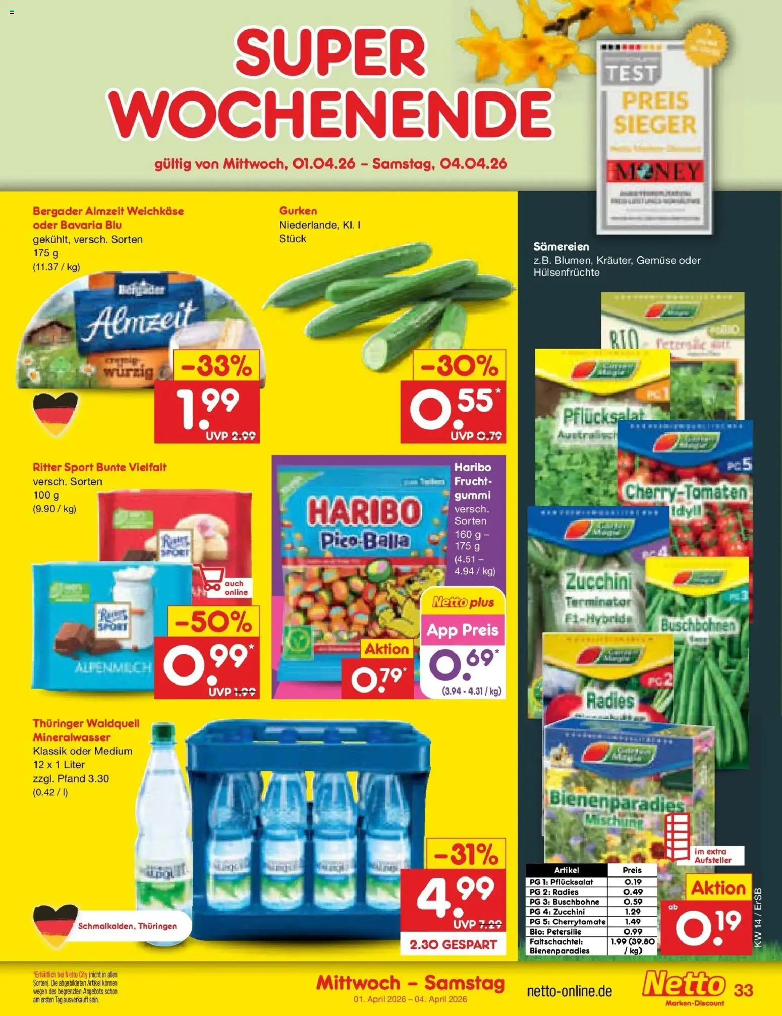 Netto Marken-Discount Prospekt Nordhausen	 – gültig ab 30.03.2026 | Seite: 47 | Produkte: Haribo, Mineralwasser, Gemüse, Petersilie