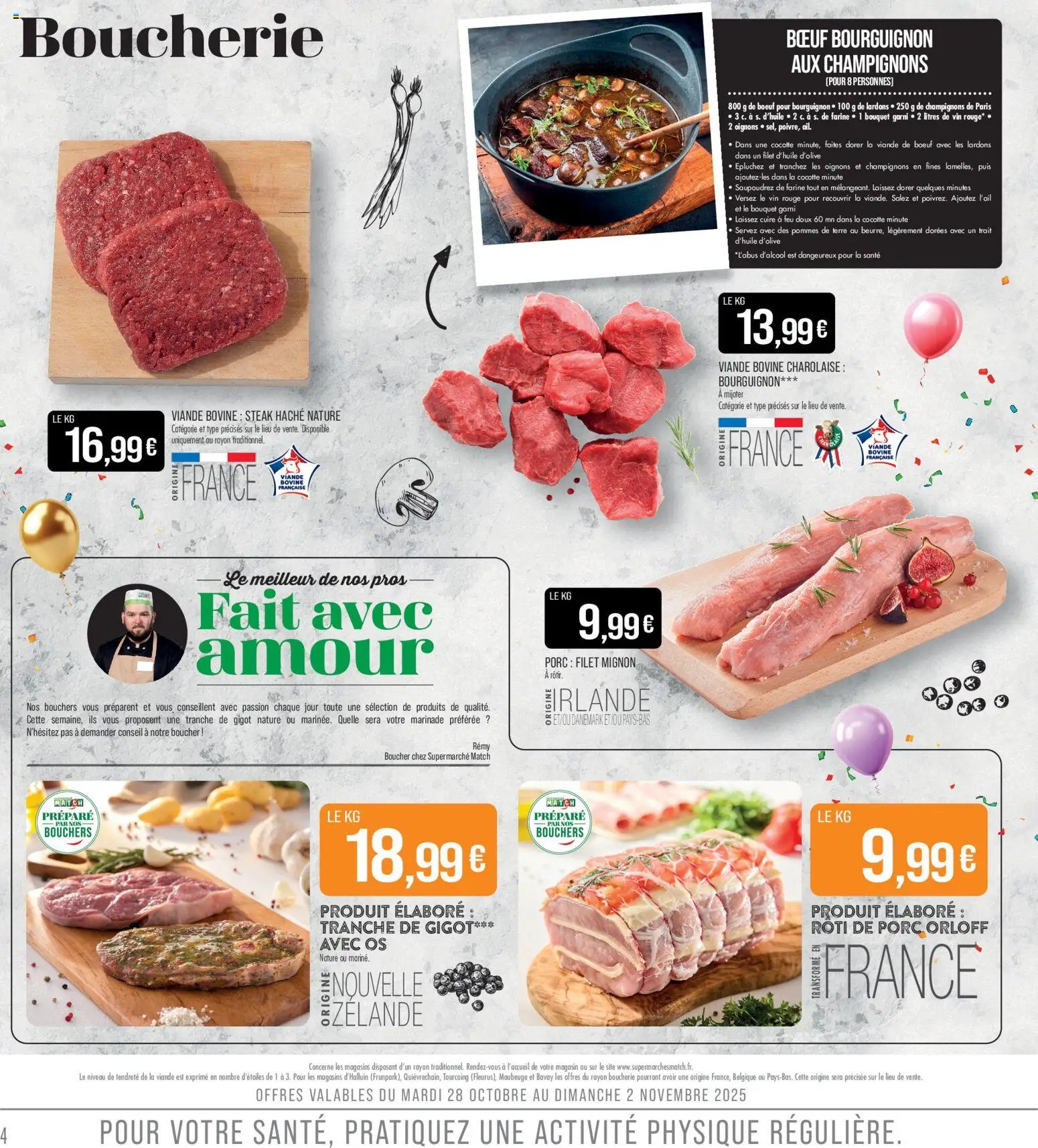 {H1} | Page: 4 | Produits: Viande de bœuf, Farine, Porc, Viande bovine