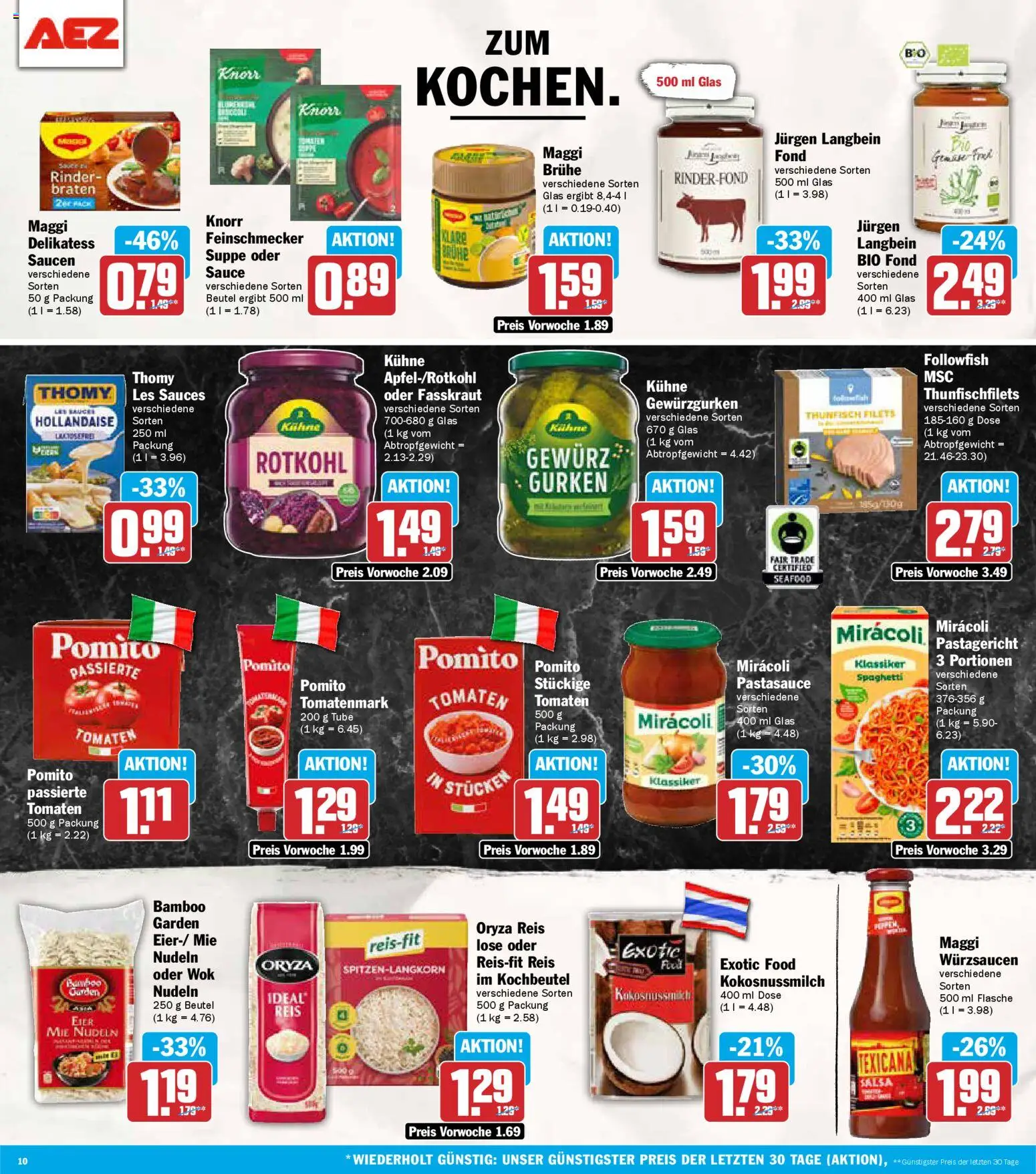 AEZ Prospekt 	 – gültig ab 03.11.2025 | Seite: 10 | Produkte: Maggi, Thunfisch, Tomaten, Wok
