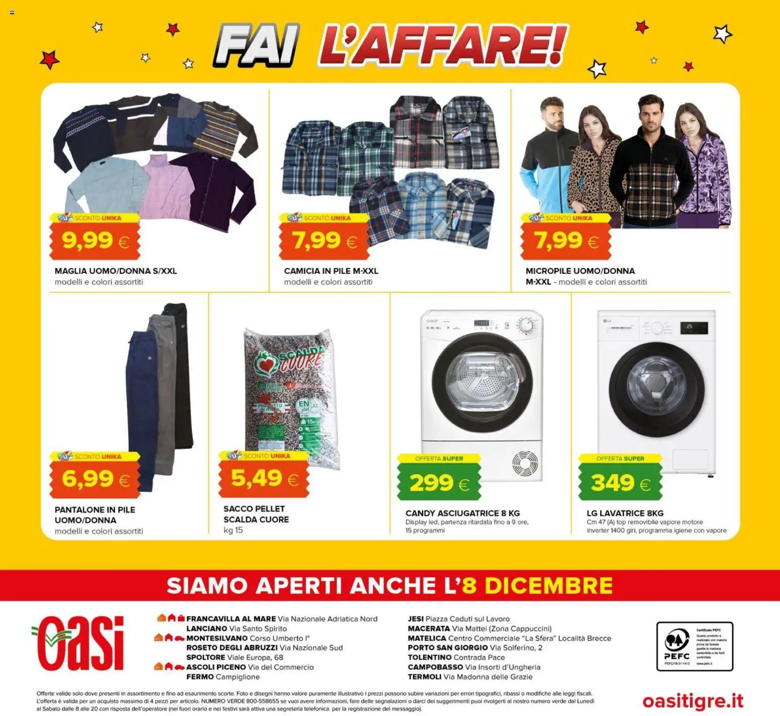 Volantino Oasi del 01.12.2025 | Pagina: 32 | Prodotti: Pile, Pellet, Top, Lavatrice