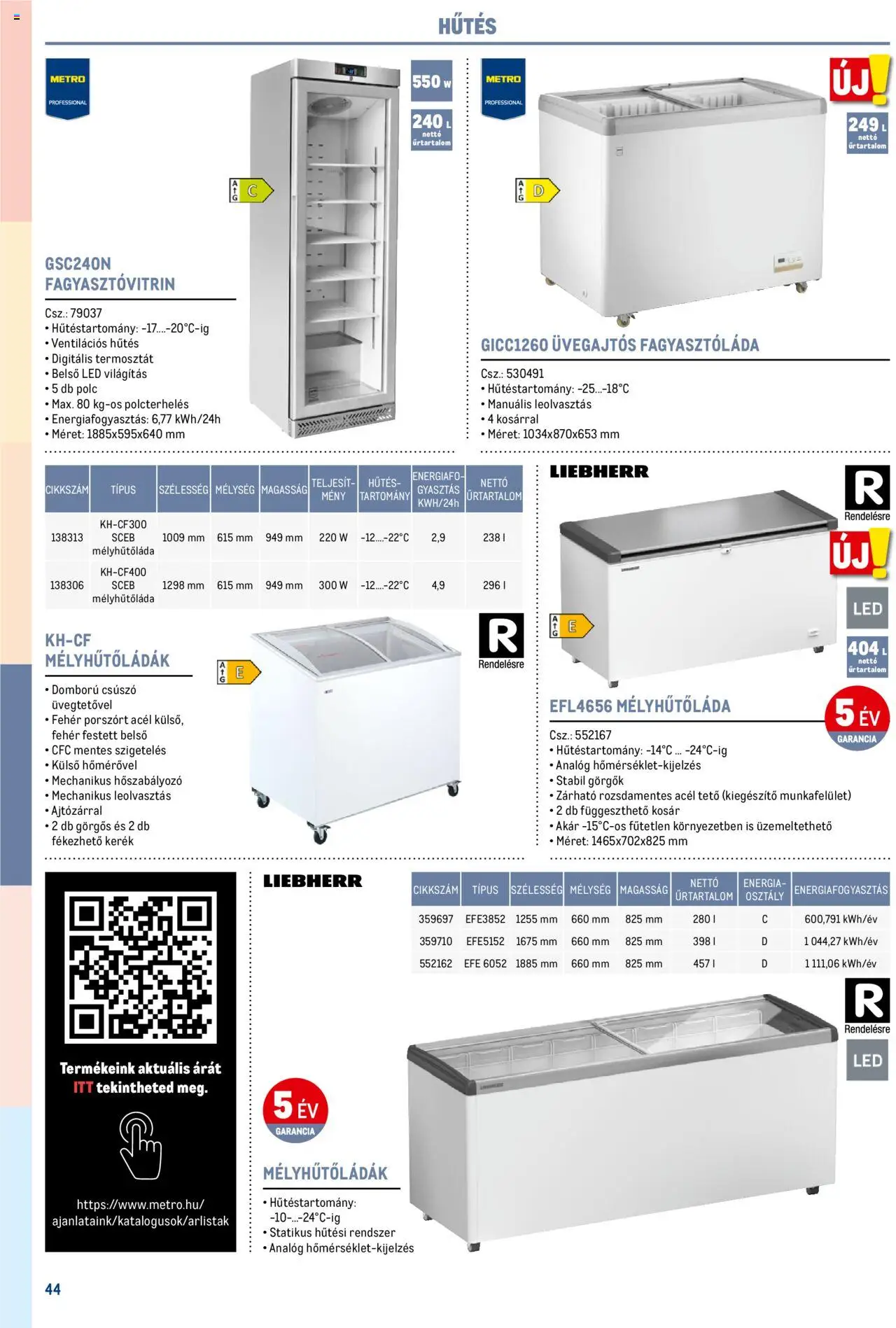 Metro akciós ujság - amely érvényes a következő dátumtól: 17.02.2025 | Oldal: 44 | Termékek: Fagyasztóláda, Polc, Kosár, Termosztát