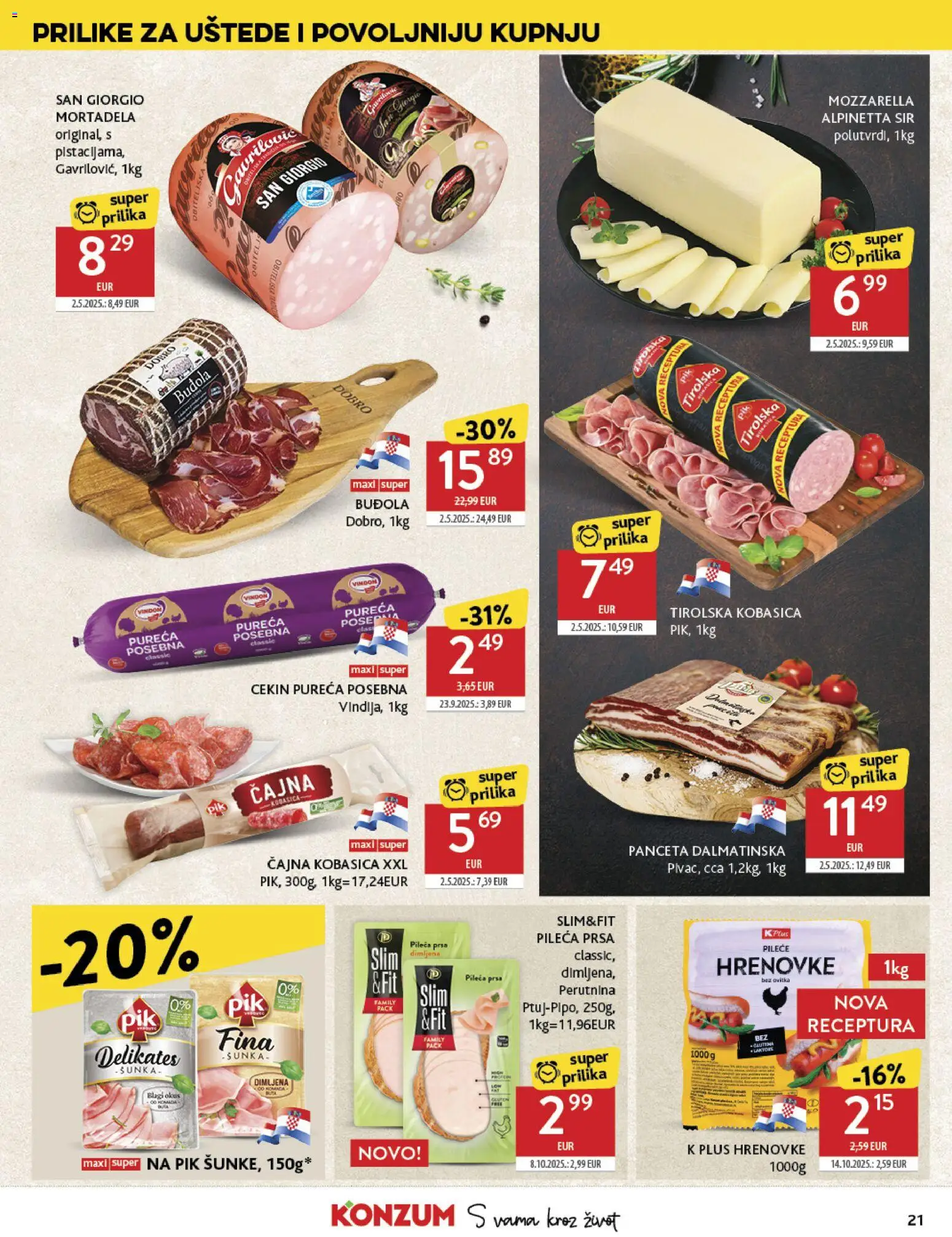Konzum HR akciós ujság - amely érvényes a következő dátumtól: 05.11.2025 | Oldal: 21 | Termékek: Mozzarella