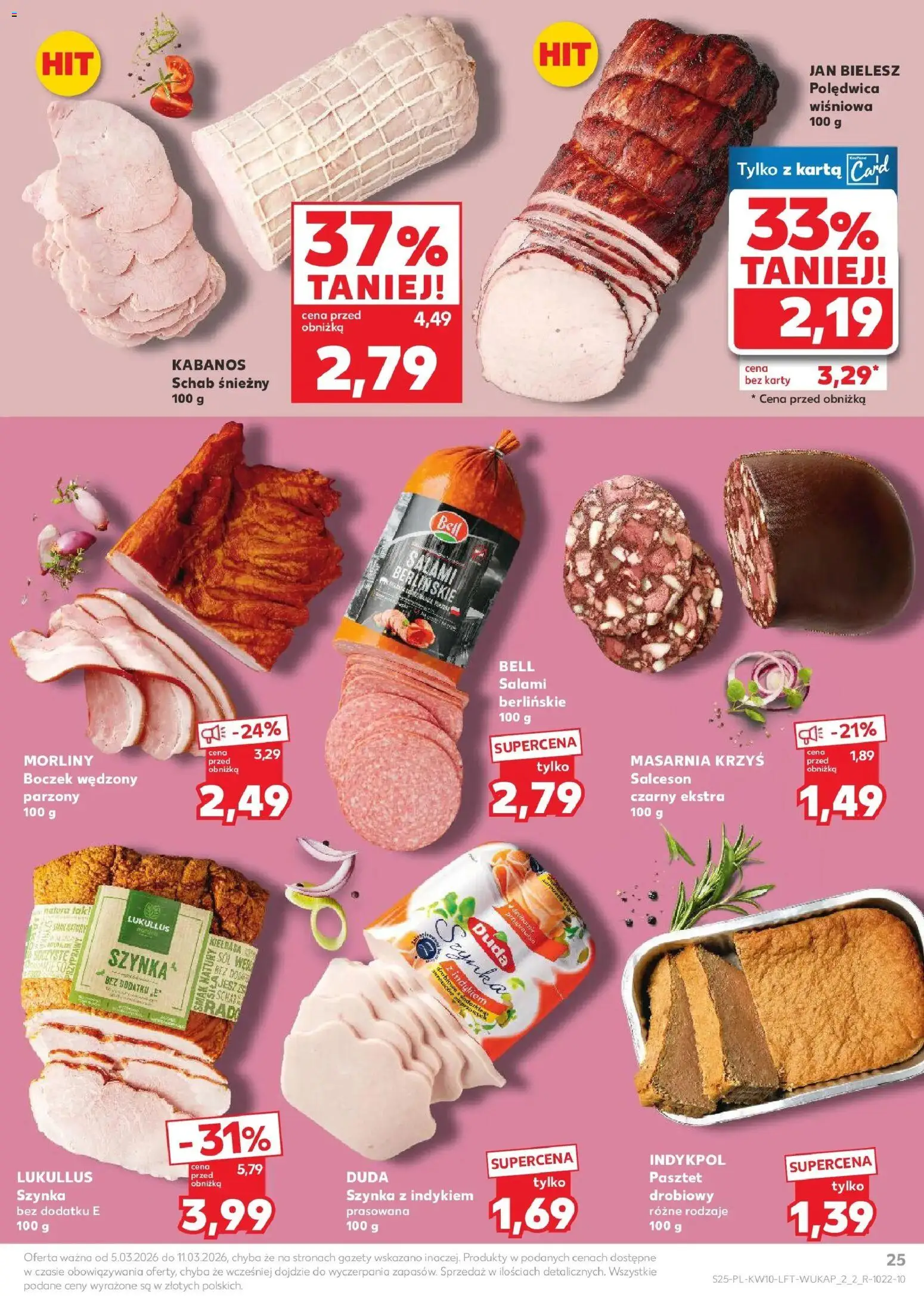 Kaufland gazetka od 05.03.2026 | Strona: 25 | Produkty: Kiełbasa, Schab, Salami, Sól
