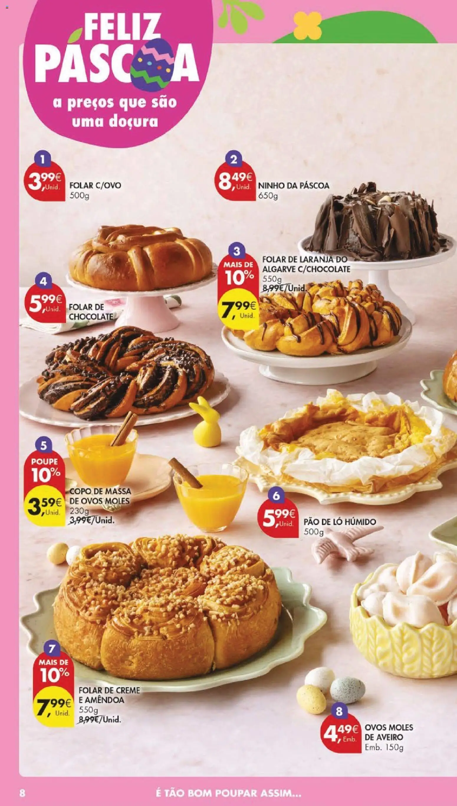 Pingo Doce folheto │ válido de 31.03.2026 | Página: 8 | Produtos: Pão, Chocolate, Massa, Creme