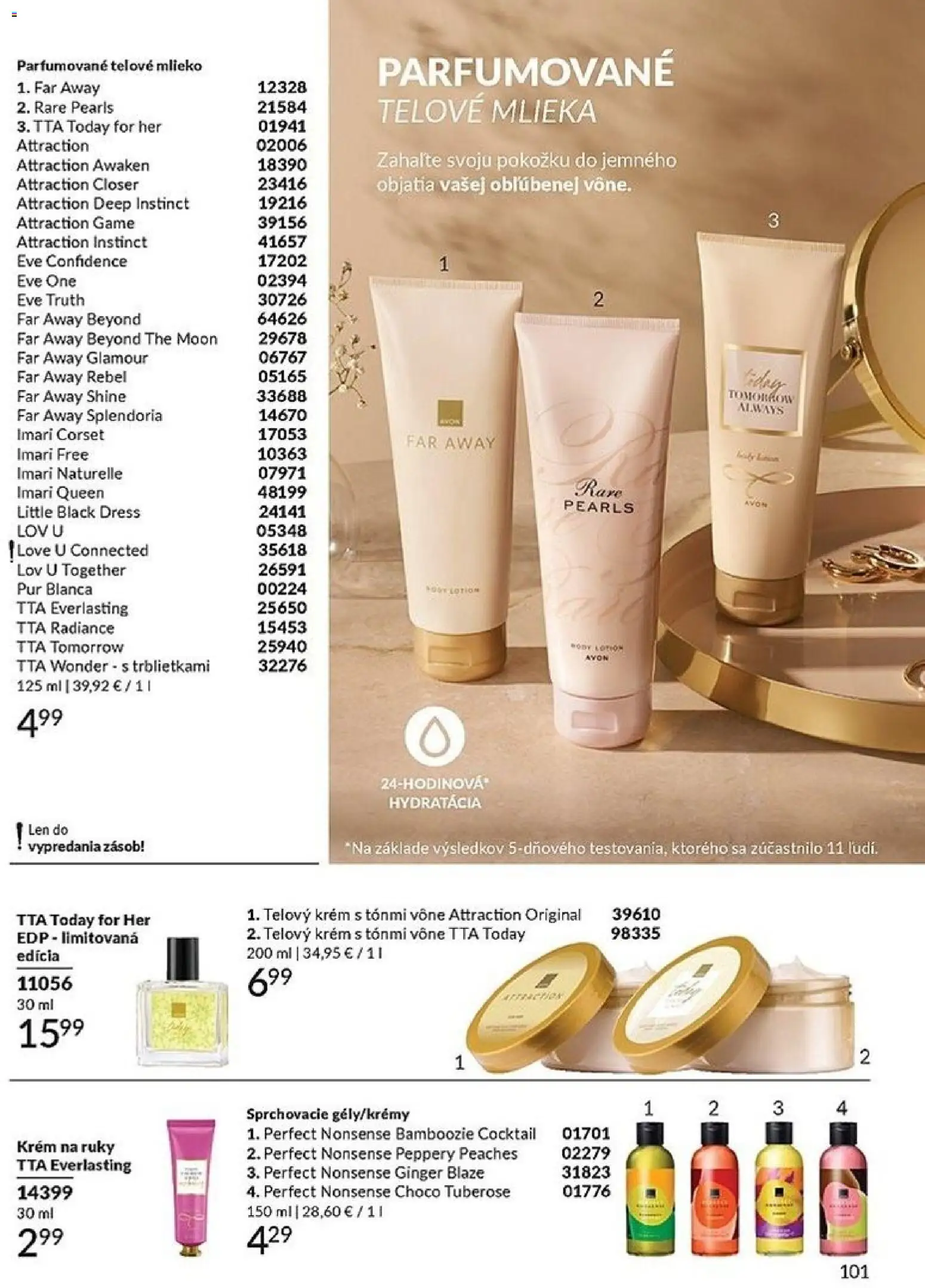 Nové Avon akcie – leták je platný od 01.02.2026 | Strana: 101 | Produkty: Mlieko, Telové mlieko, Krém na ruky, Krém