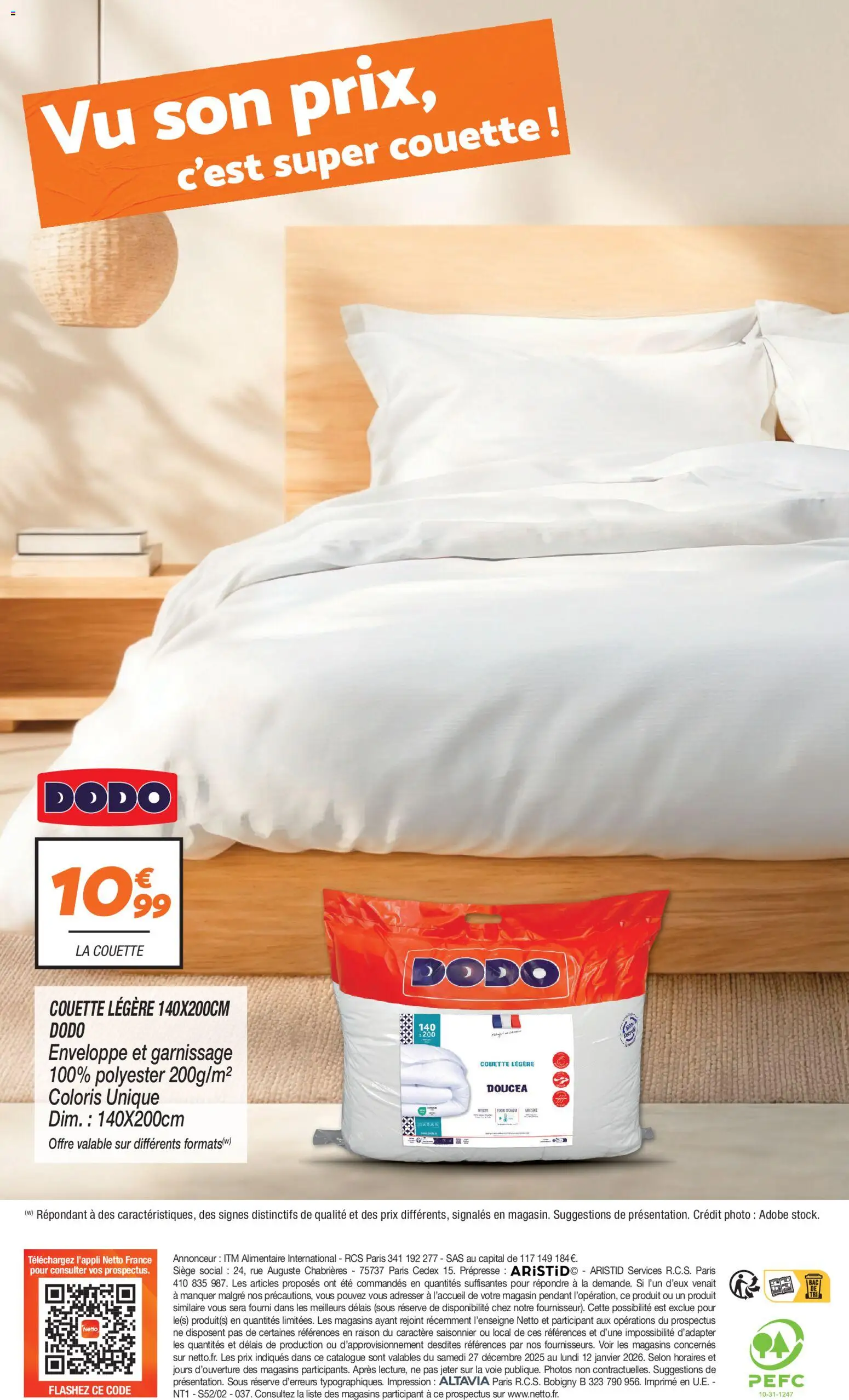 {H1} | Page: 10 | Produits: Couette Dodo, Enveloppe, La couette, Couette