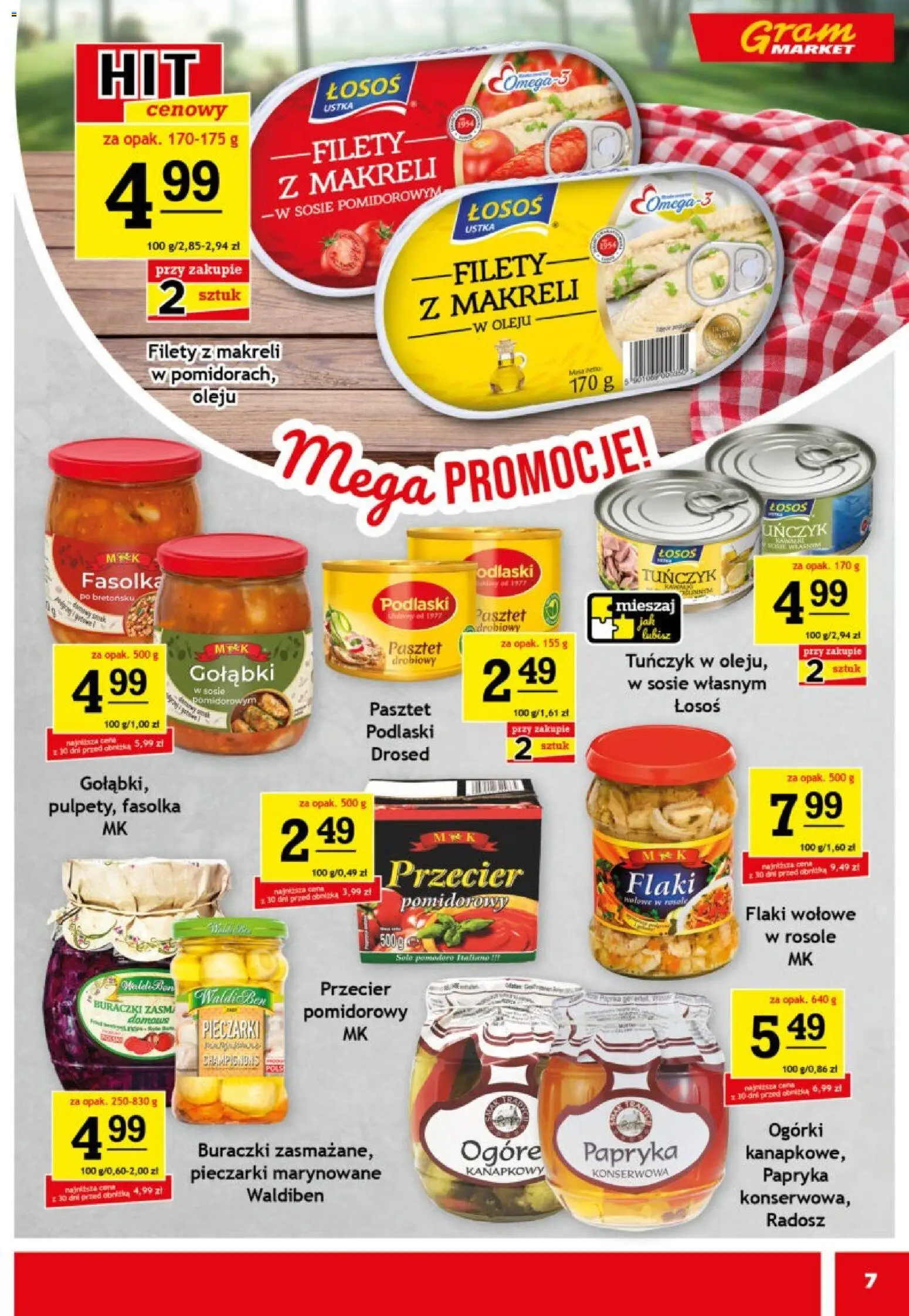 Gram Market gazetka od 11.03.2026 | Strona: 7 | Produkty: Pieczarki, Papryka, Flaki wołowe, Ogórki