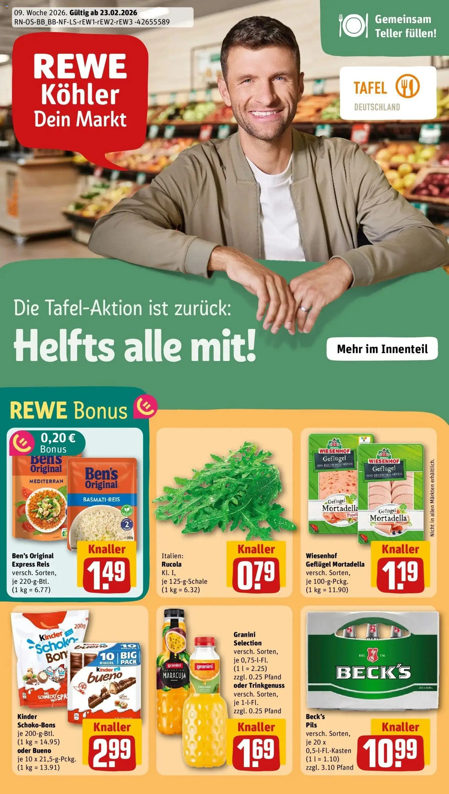 Rewe prospekt Blankenfelde-Mahlow	 – gültig ab 22.02.2026 | Seite: 1 | Produkte: Basmatireis, Rucola, Granini, Reis
