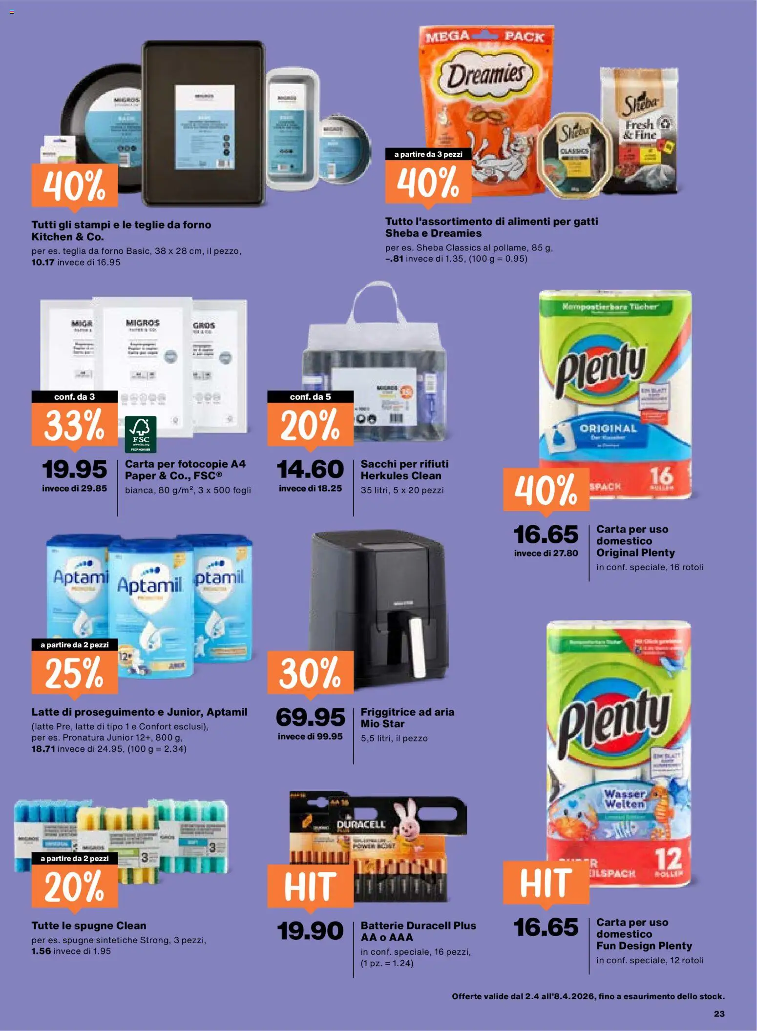 Migros aktionen IT – gültig ab 02.04.2026 | Seite: 23 | Produkte: Batterie, Wasser